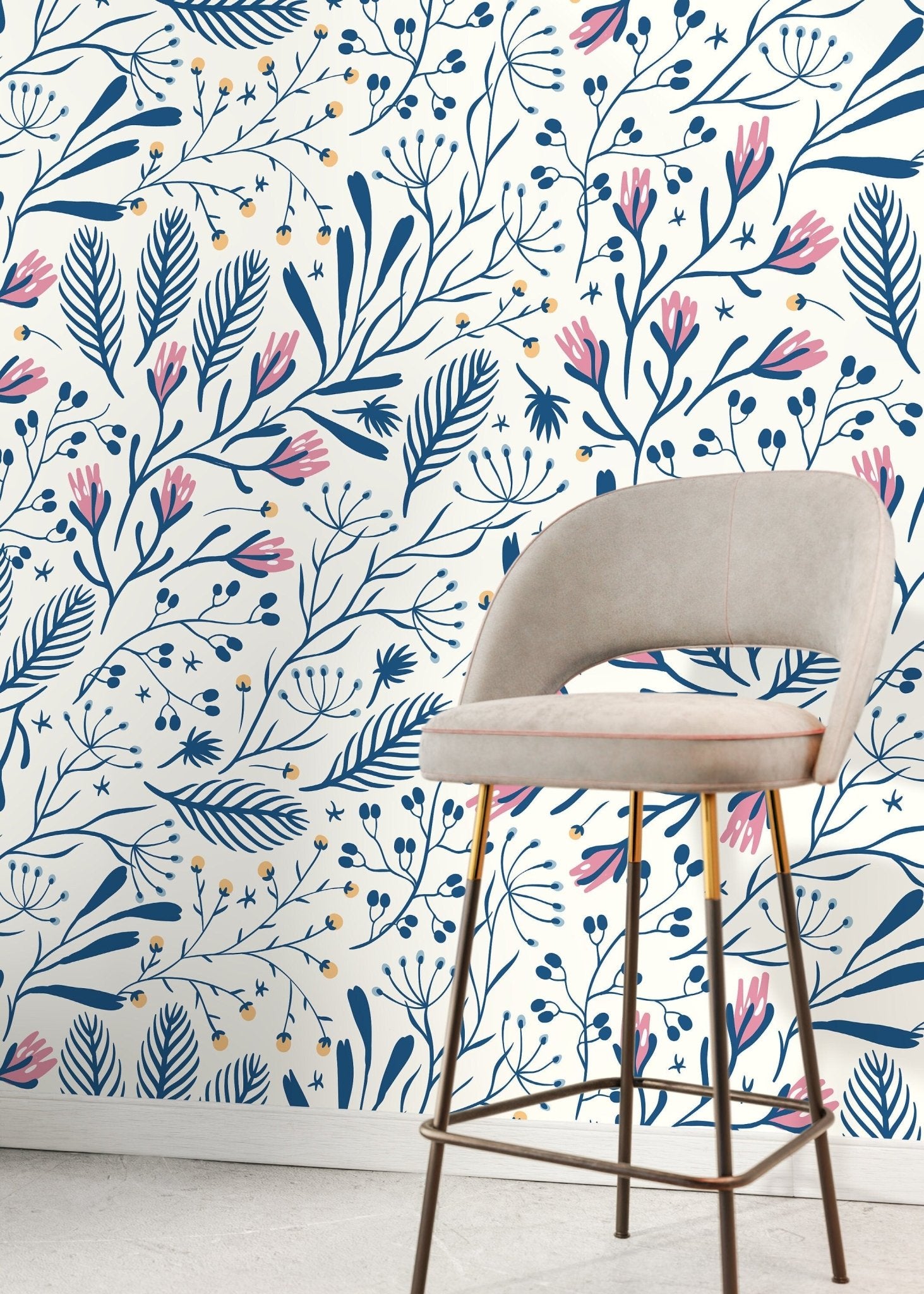 Floral Serenity Wallpaper - D279 - WallTrend