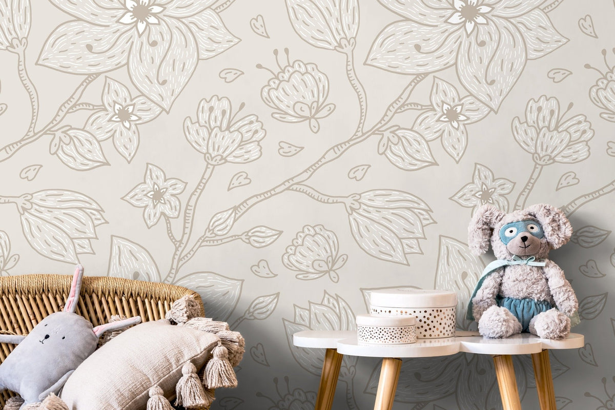 Floral Sketch Elegance Wallpaper - C983 - WallTrend