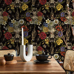 Floral Skull Gothic Wallpaper - D831 - WallTrend