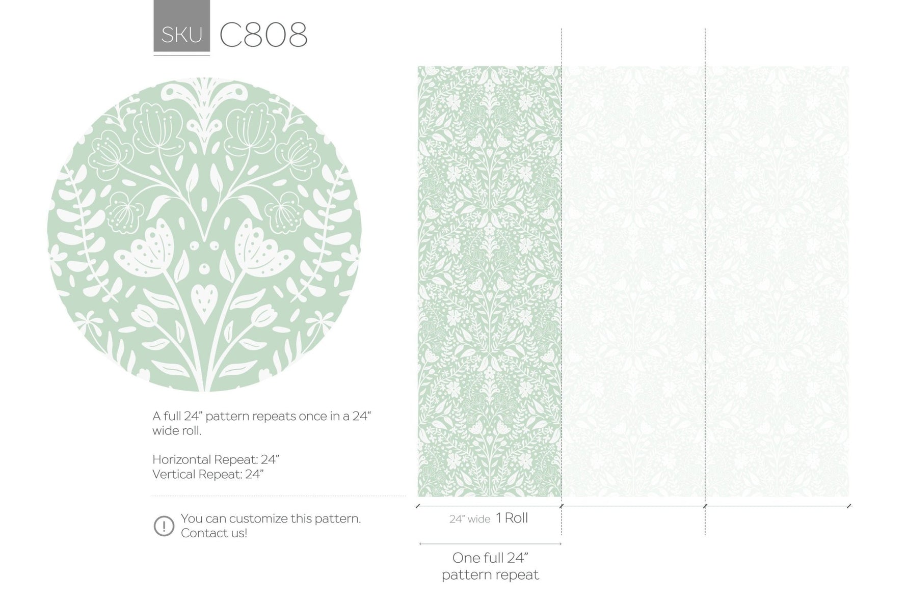 Floral Symmetry Elegance Wallpaper - C808 - WallTrend