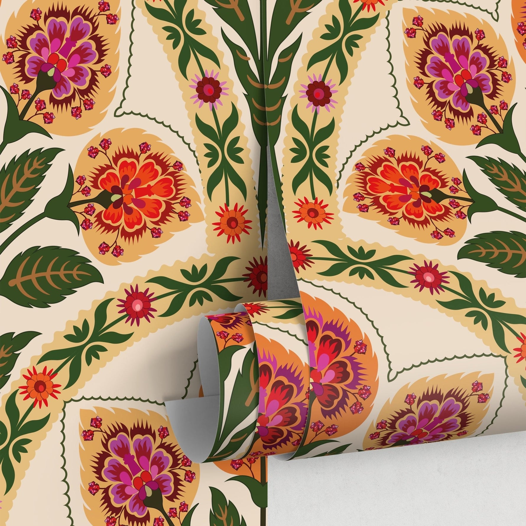 Floral Symphony Wallpaper - C452 - WallTrend