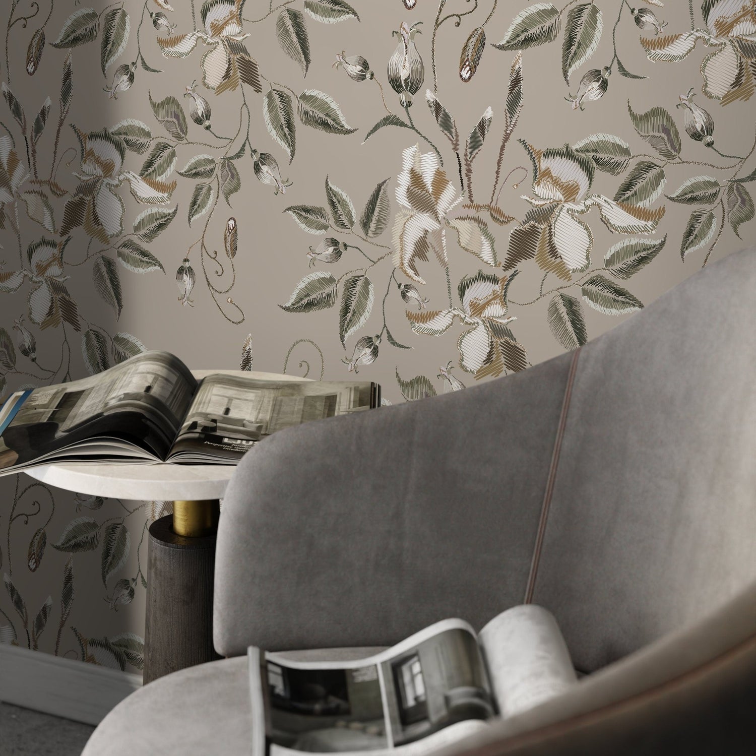 Floral Wallpaper Vintage Garden Wallpaper Peel and Stick and Traditional Wallpaper - D871 - WallTrend