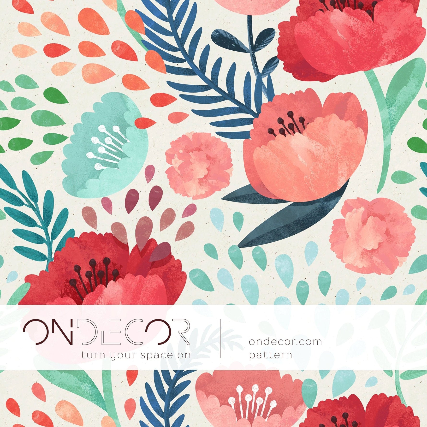 Floral Watercolor Delight Wallpaper - A187 - WallTrend