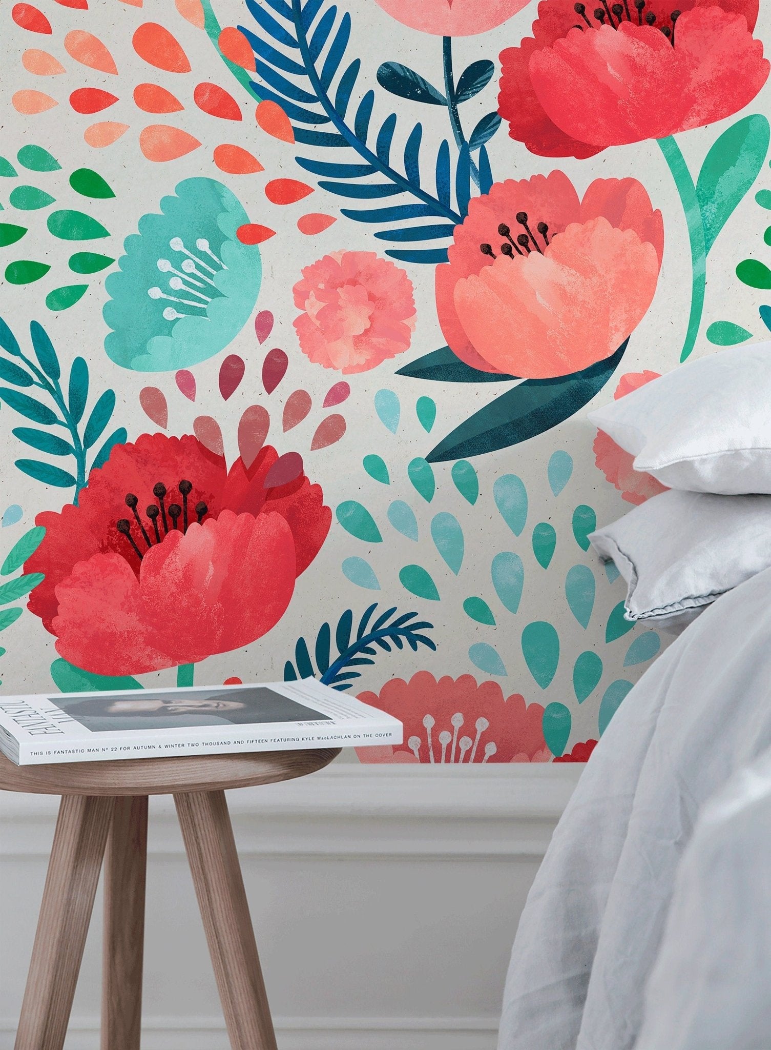 Floral Watercolor Delight Wallpaper - A187 - WallTrend