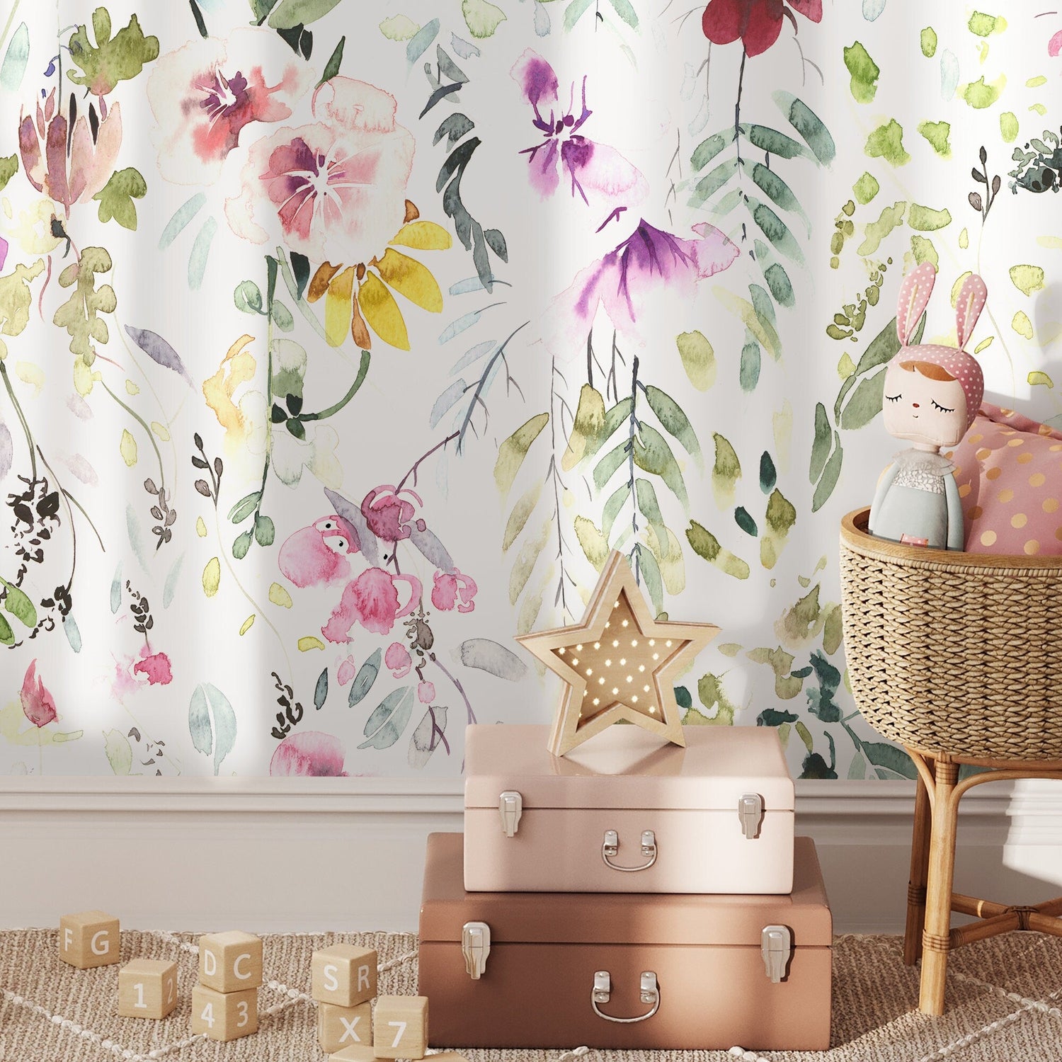 Floral Watercolor Splendor Wallpaper - A648 - WallTrend