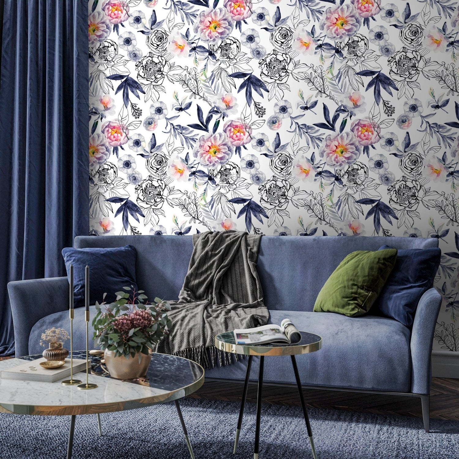 Floral Watercolor Wallpaper - A190 - WallTrend