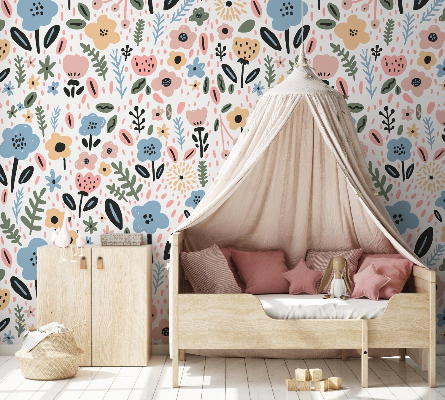 Floral Whimsy Wallpaper - D392 - WallTrend