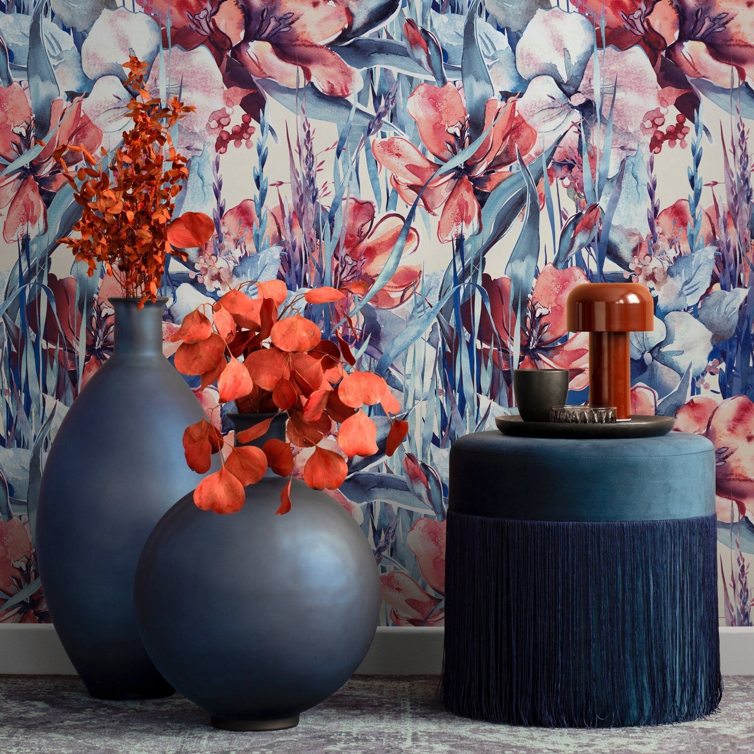 Flower Wallpaper - Removable Wallpaper Peel and Stick Wallpaper Wall Paper Wall Mural - B160 - WallTrend