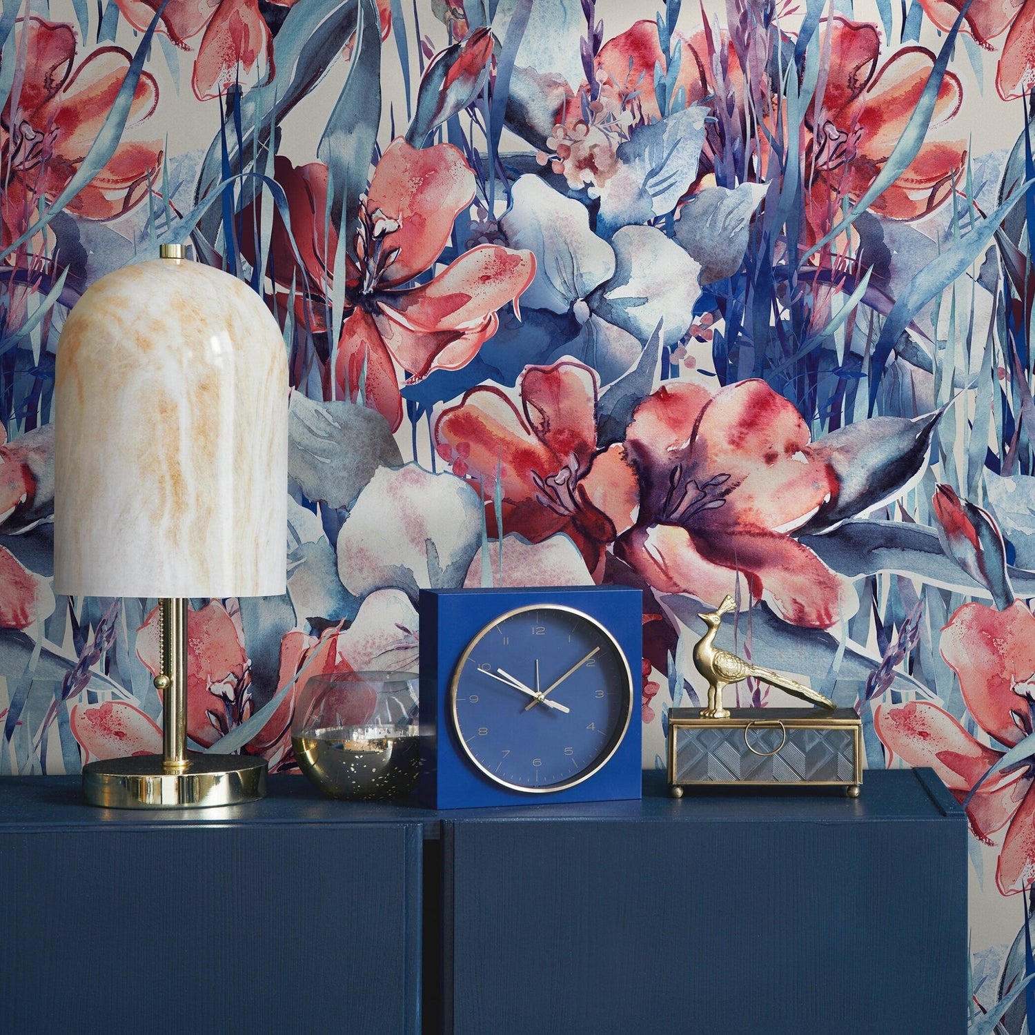 Flower Wallpaper - Removable Wallpaper Peel and Stick Wallpaper Wall Paper Wall Mural - B160 - WallTrend