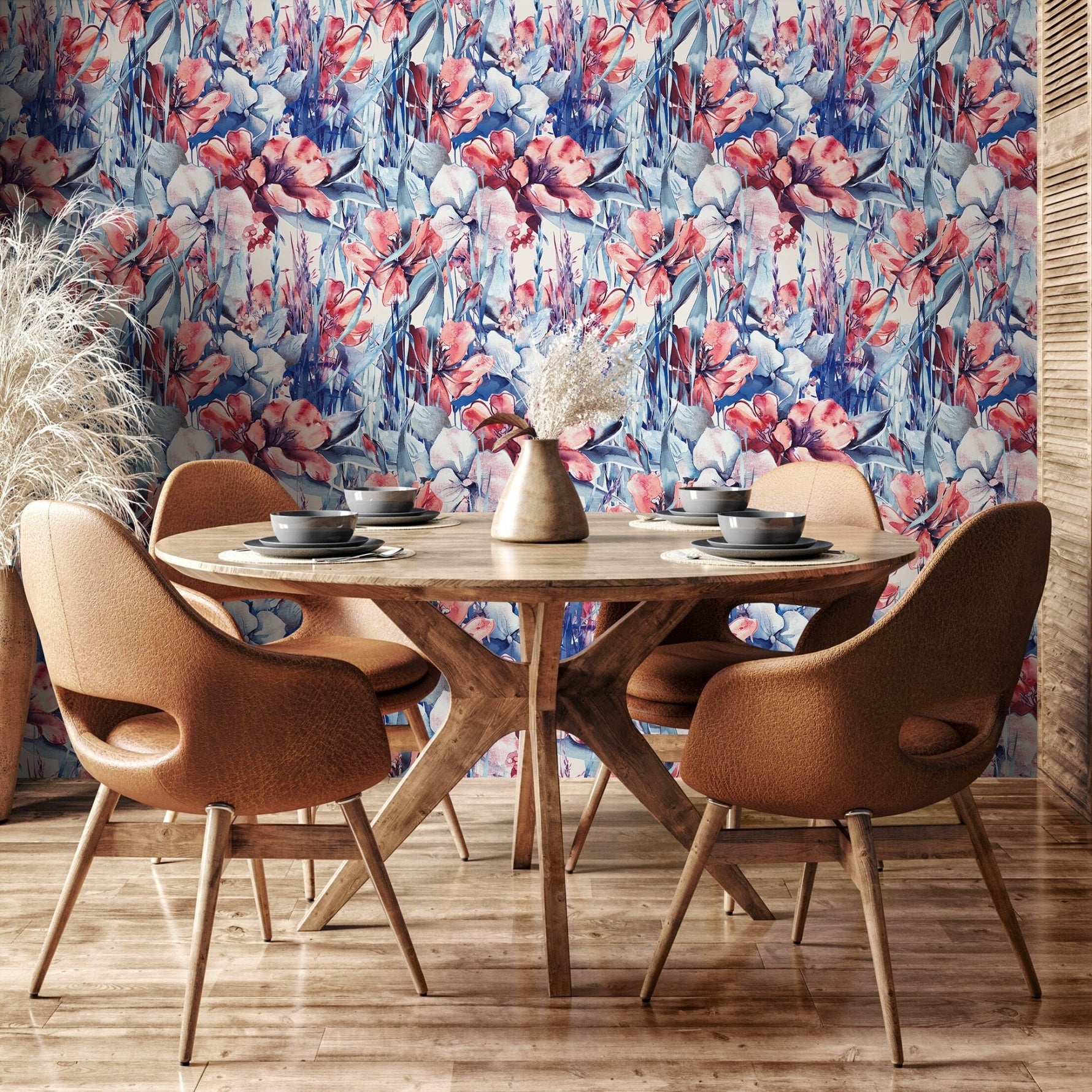 Flower Wallpaper - Removable Wallpaper Peel and Stick Wallpaper Wall Paper Wall Mural - B160 - WallTrend