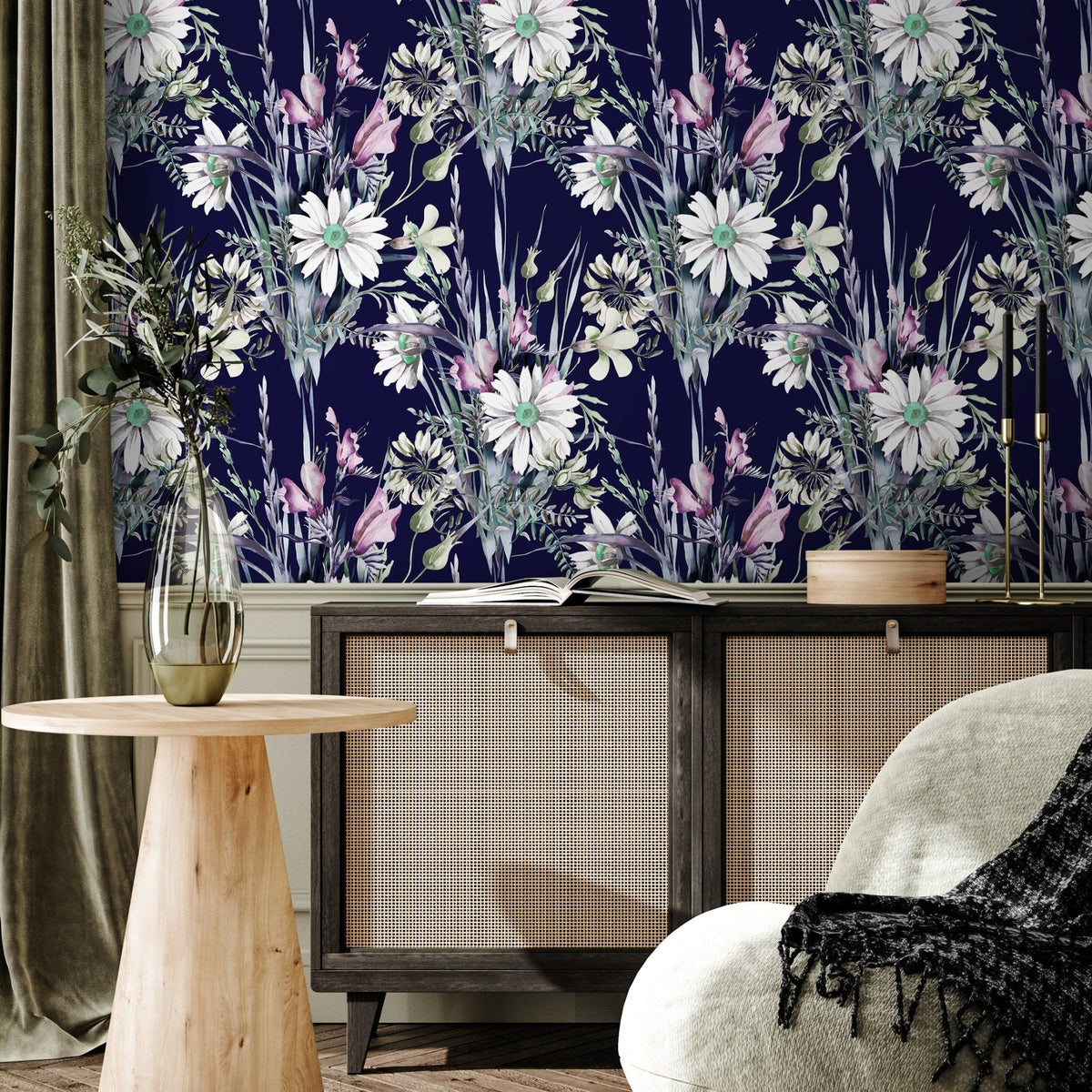 Flower Wallpaper - Removable Wallpaper Peel and Stick Wallpaper Wall Paper Wall Mural - B161 - WallTrend