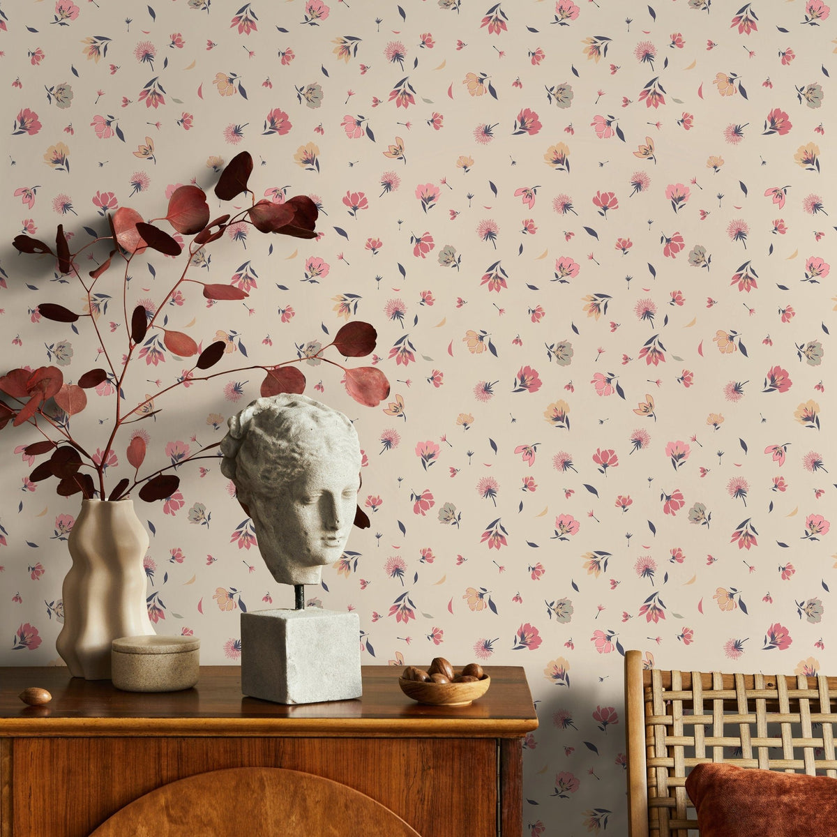 Flower Wallpaper - Removable Wallpaper Peel and Stick Wallpaper Wall Paper Wall Mural - B258 - WallTrend