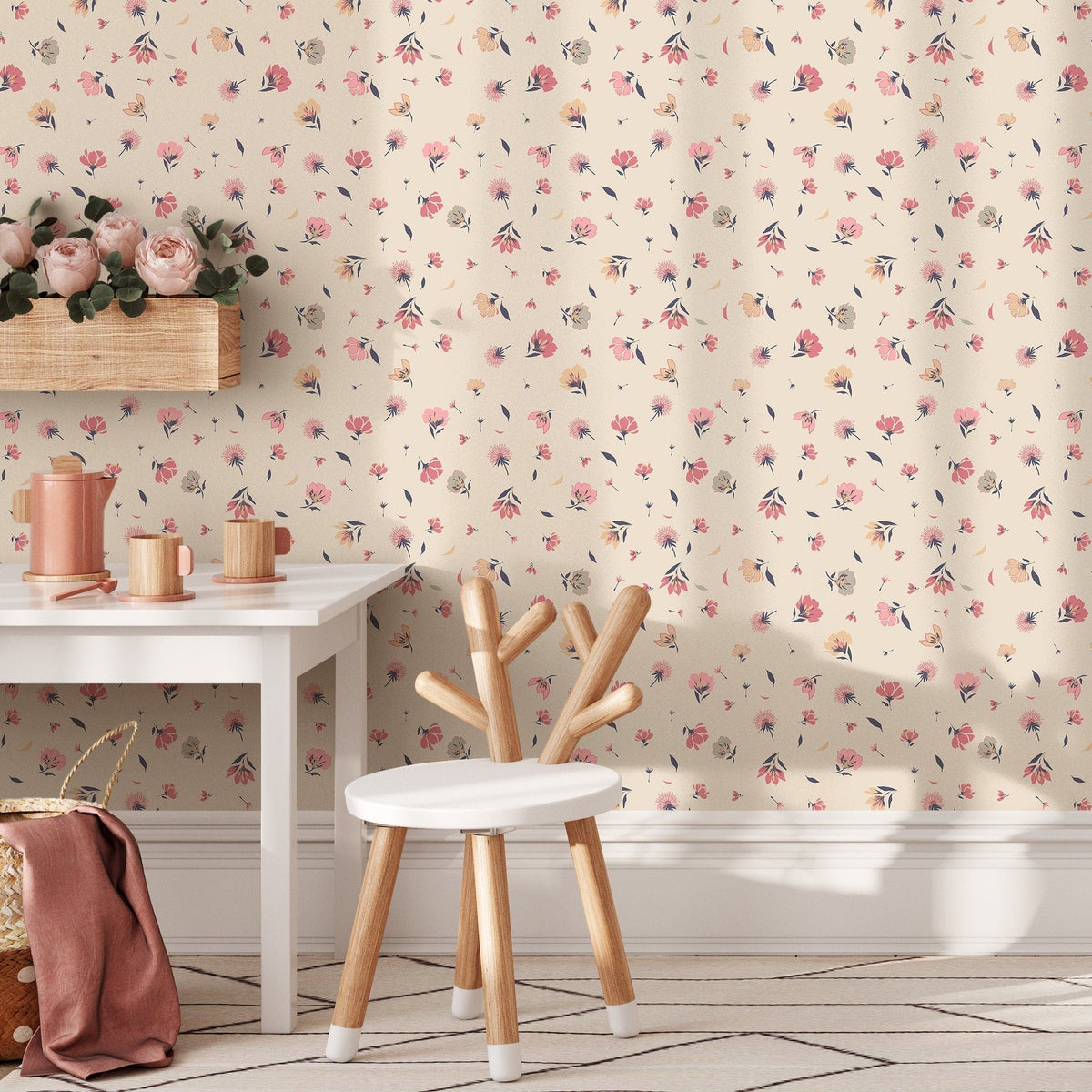 Flower Wallpaper - Removable Wallpaper Peel and Stick Wallpaper Wall Paper Wall Mural - B258 - WallTrend