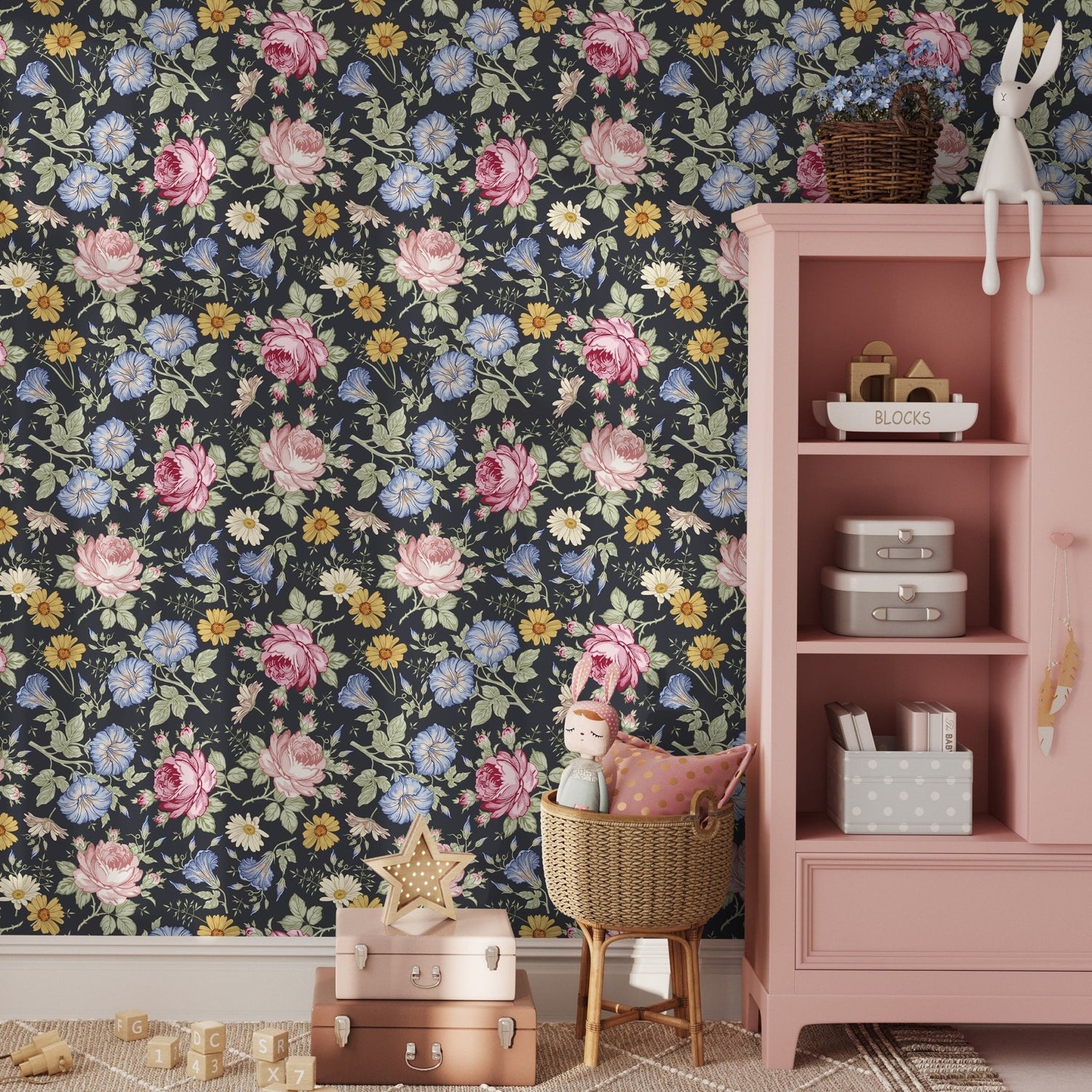 Flower Wallpaper - Removable Wallpaper Peel and Stick Wallpaper Wall Paper Wall Mural - B261 - WallTrend