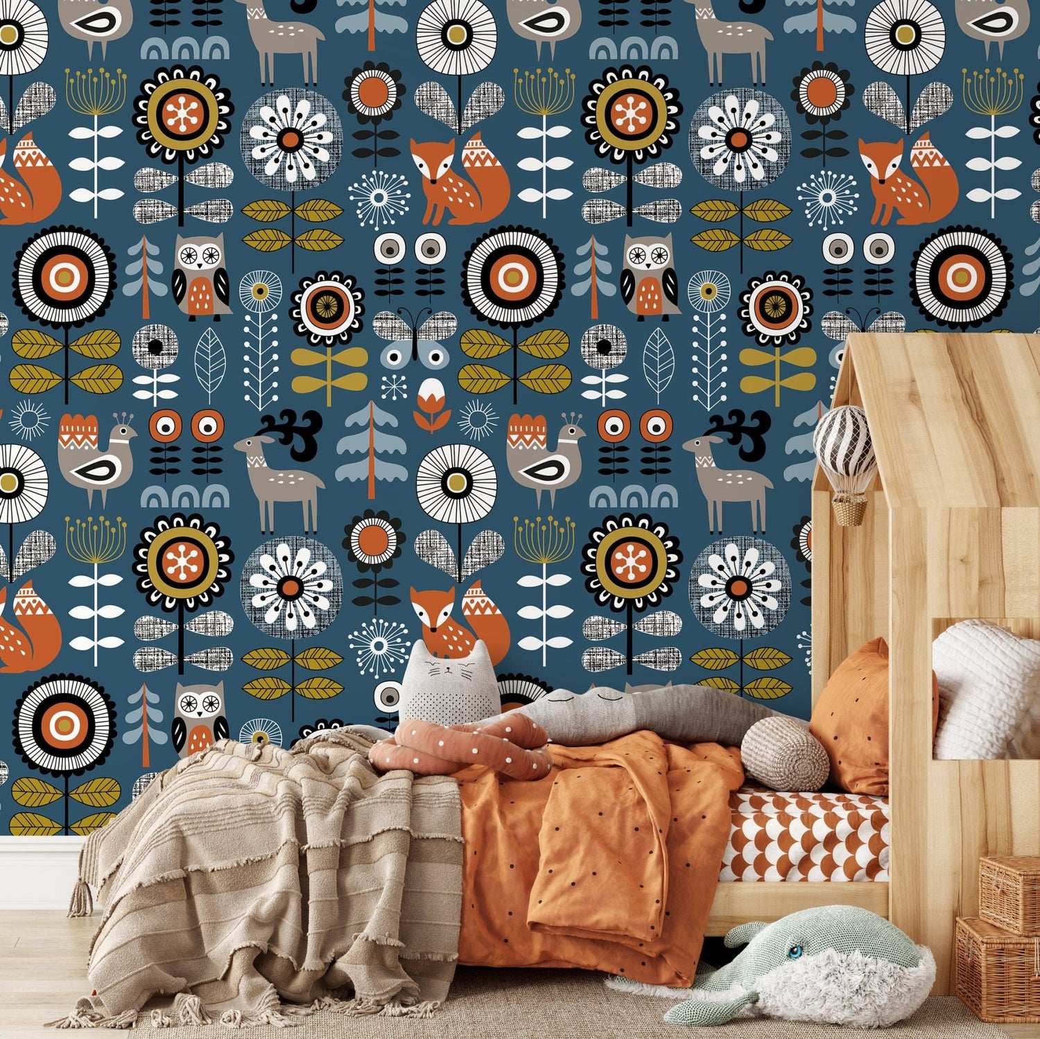 Folk Art Forest Friends Wallpaper - A867 - WallTrend