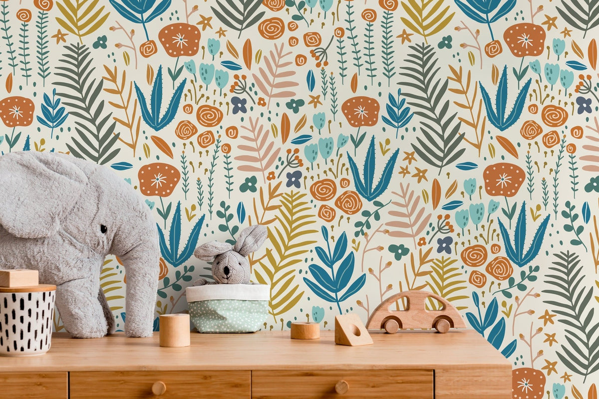 Folksy Flora Wallpaper - D115 - WallTrend