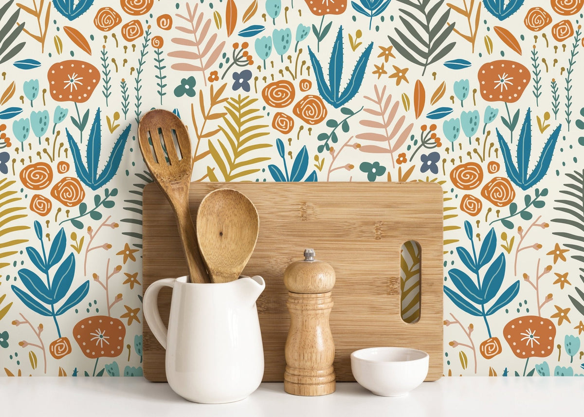 Folksy Flora Wallpaper - D115 - WallTrend