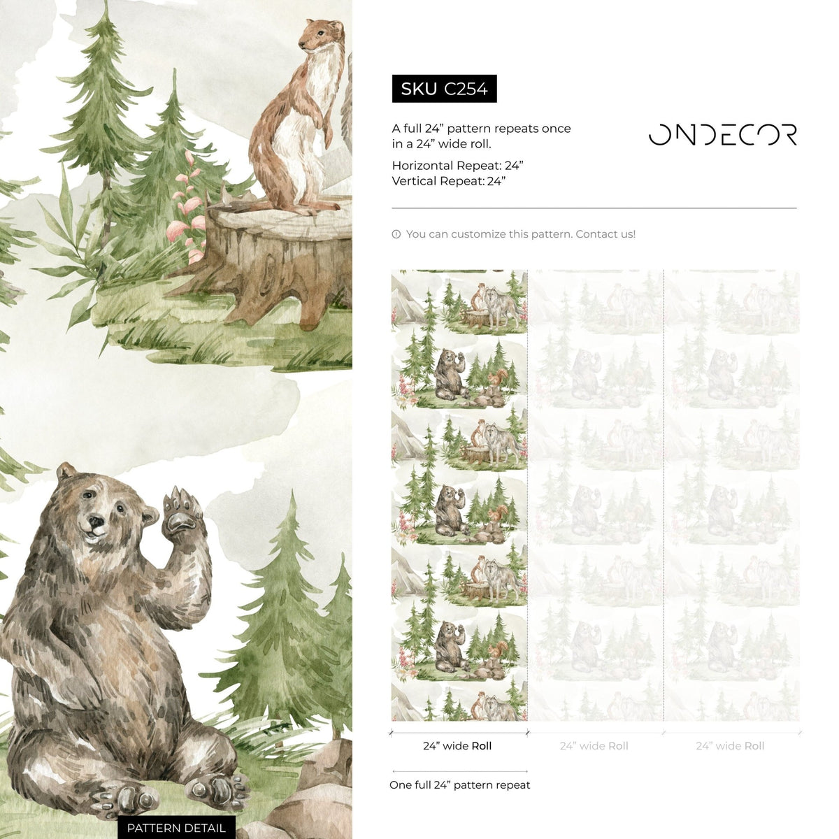 Forest Fauna Wallpaper - C254 - WallTrend