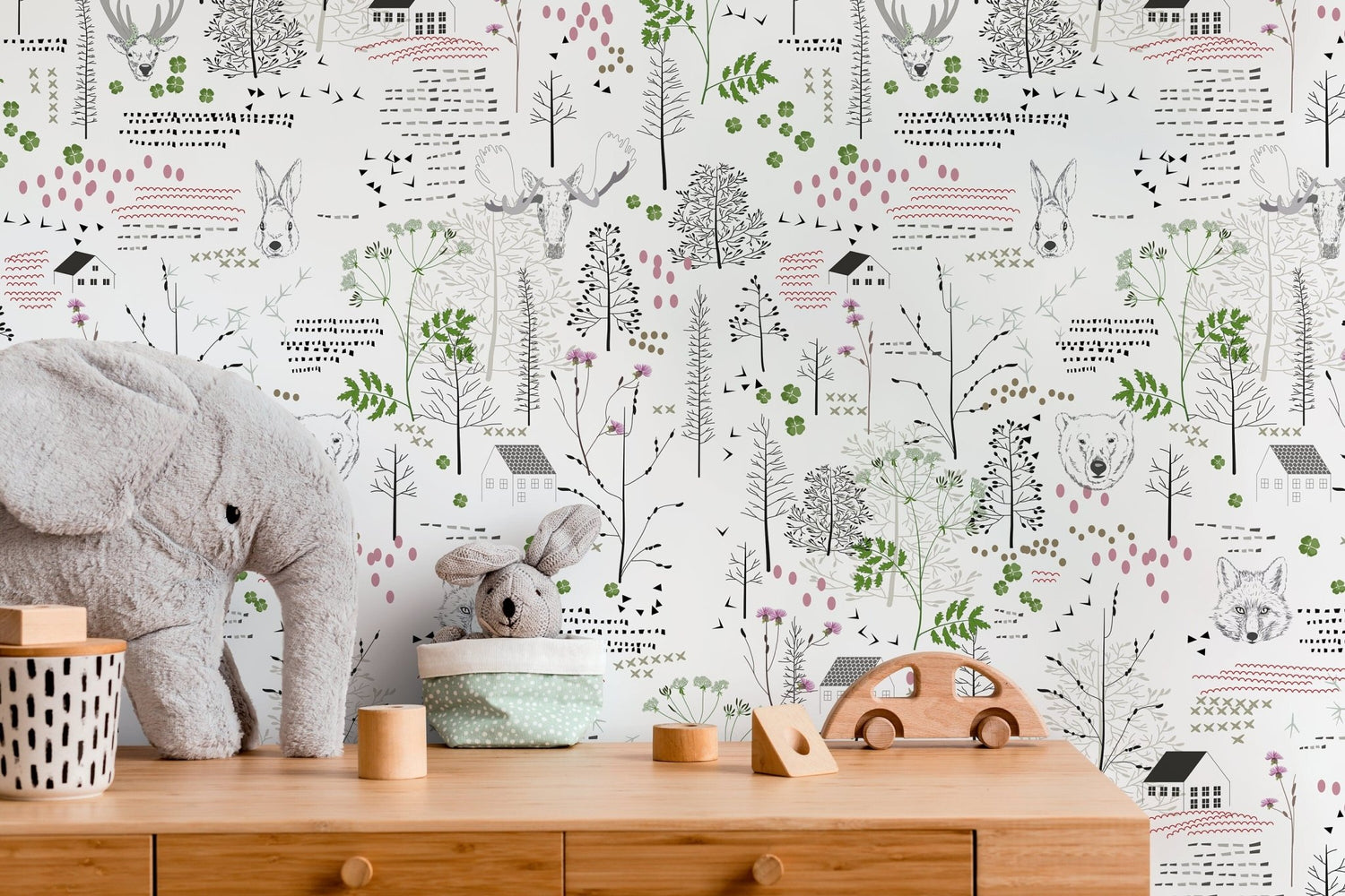 Forest Friends Illustration Wallpaper - B290 - WallTrend