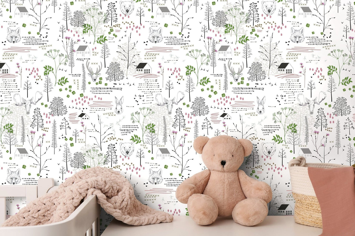 Forest Friends Illustration Wallpaper - B290 - WallTrend