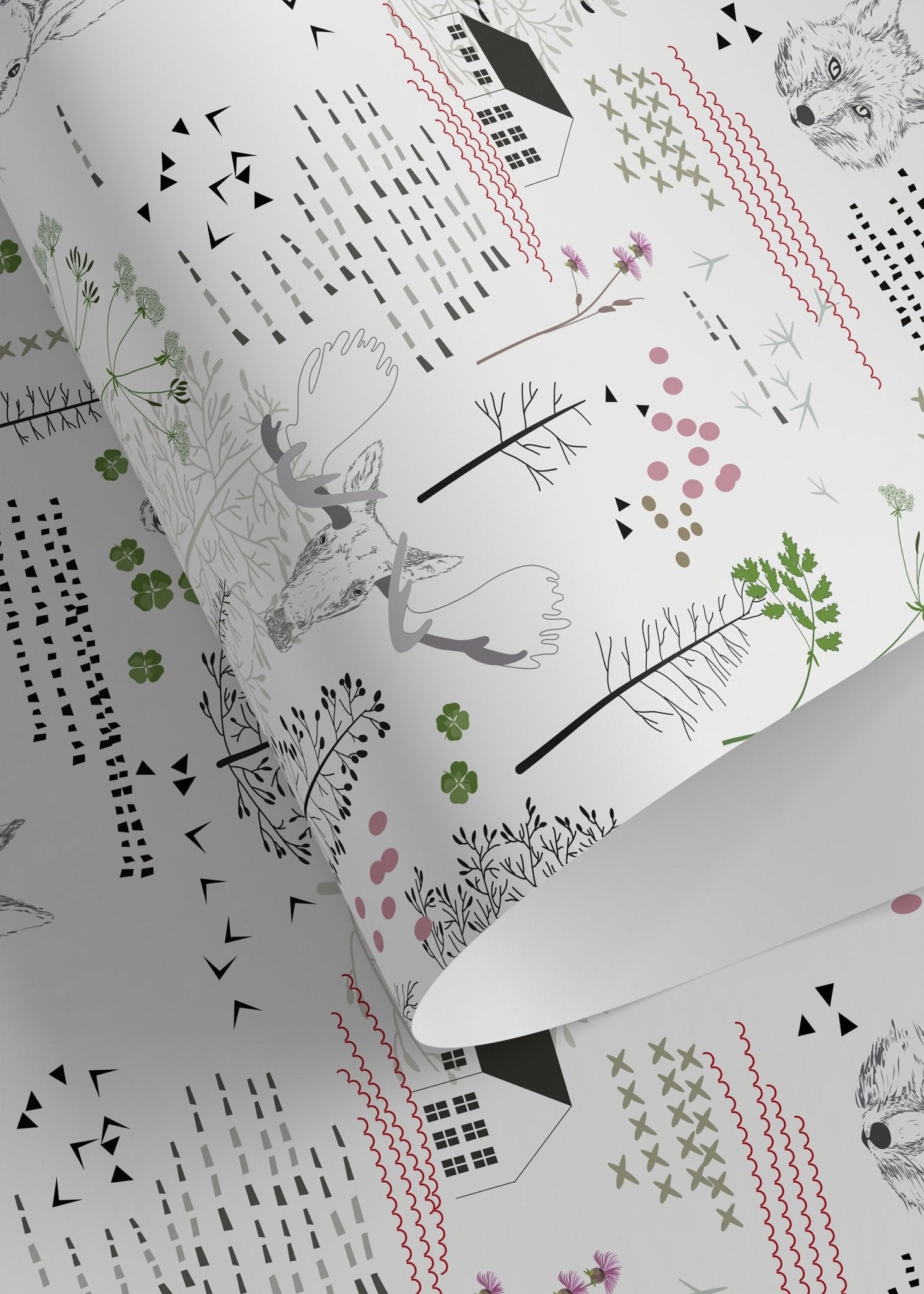 Forest Friends Illustration Wallpaper - B290 - WallTrend