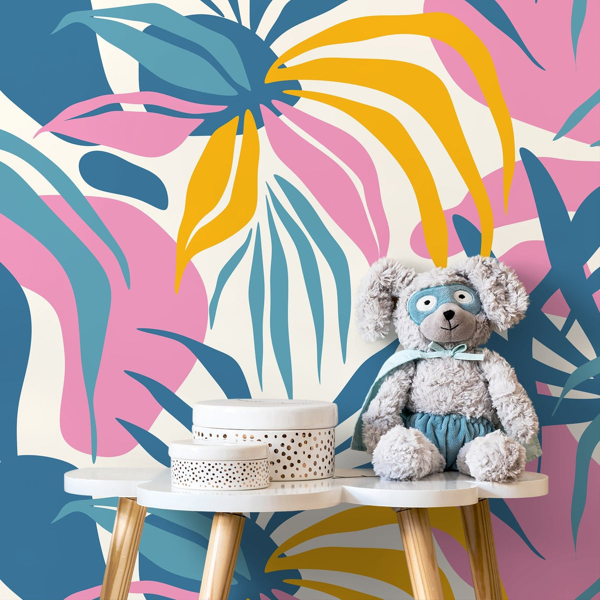 Fun Tropical Abstract Wallpaper Modern Wallpaper Peel and Stick and Traditional Wallpaper - D712 - WallTrend