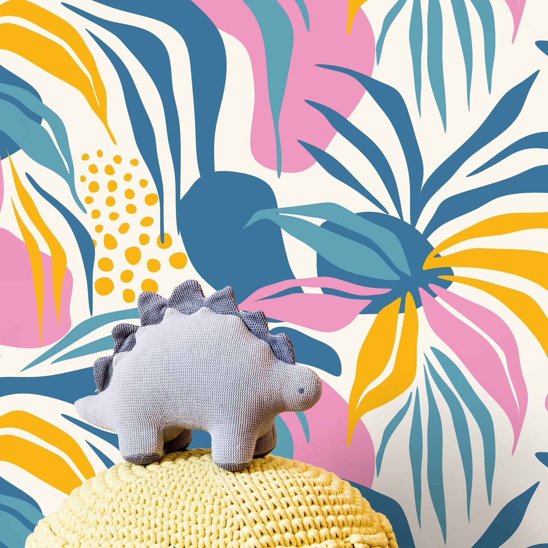 Fun Tropical Abstract Wallpaper Modern Wallpaper Peel and Stick and Traditional Wallpaper - D712 - WallTrend