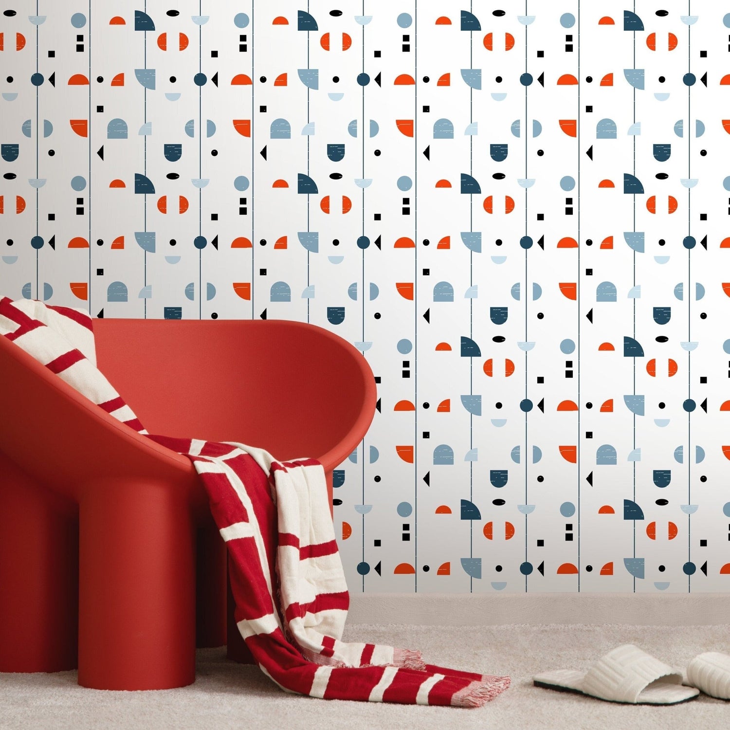 Geometric Abstract Art Wallpaper - A883 - WallTrend