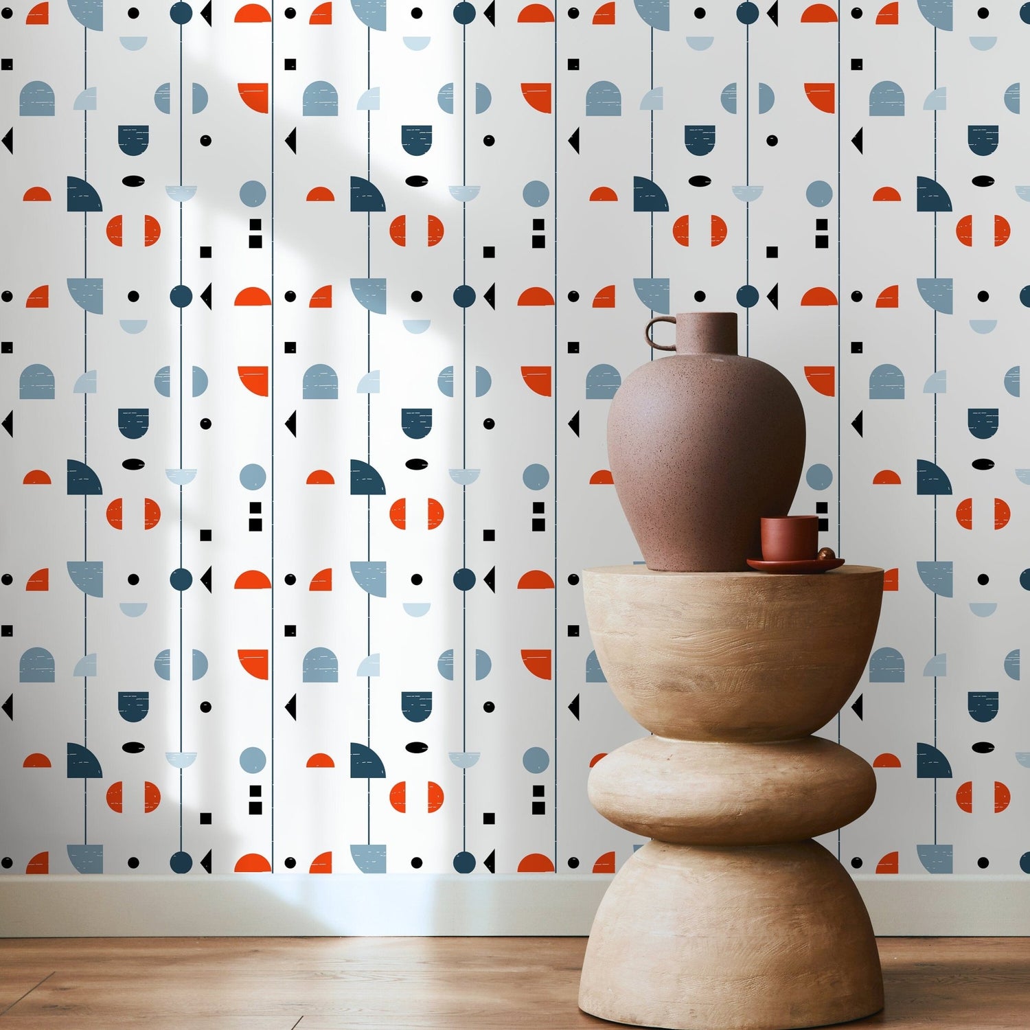 Geometric Abstract Art Wallpaper - A883 - WallTrend