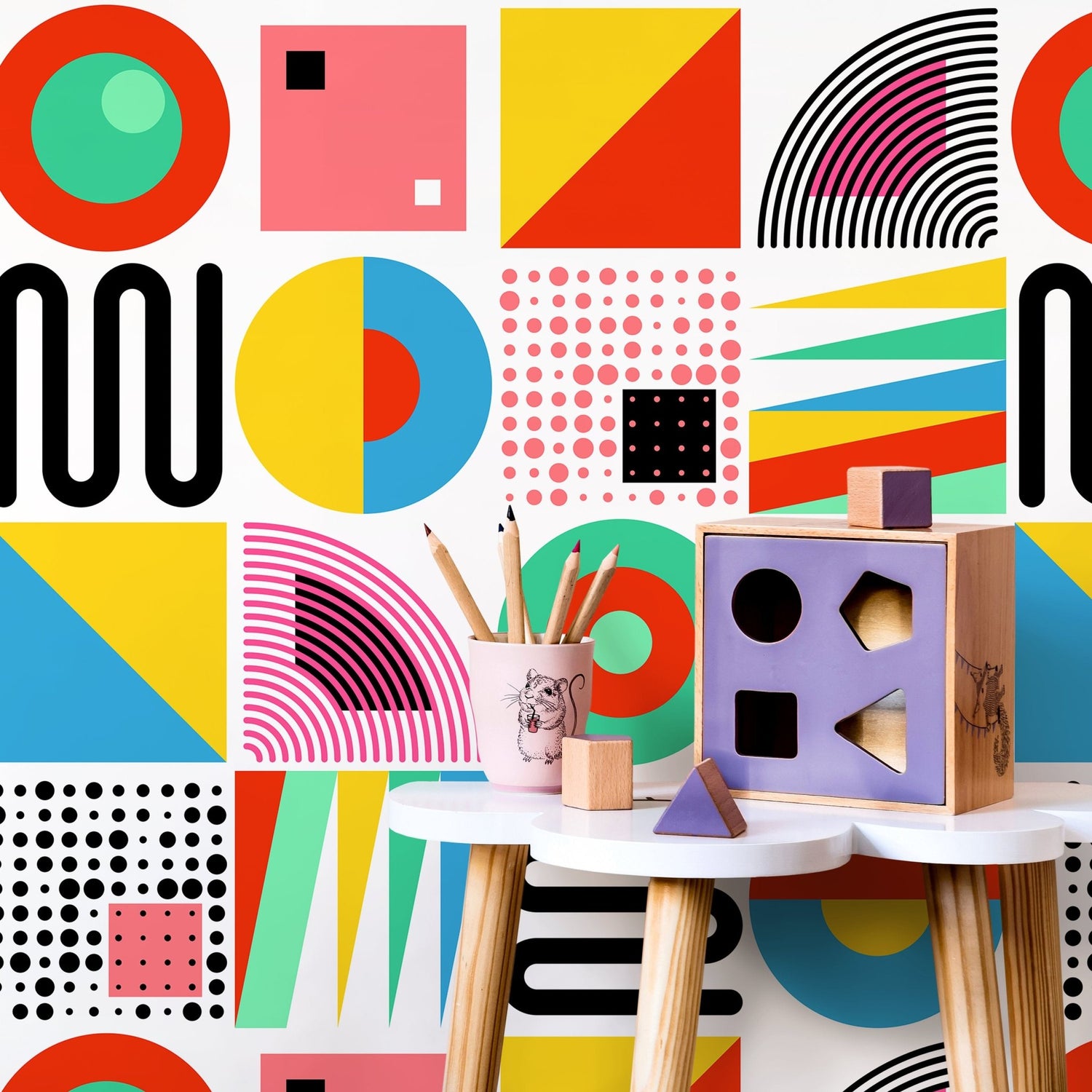Geometric Abstract Art Wallpaper - C048 - WallTrend