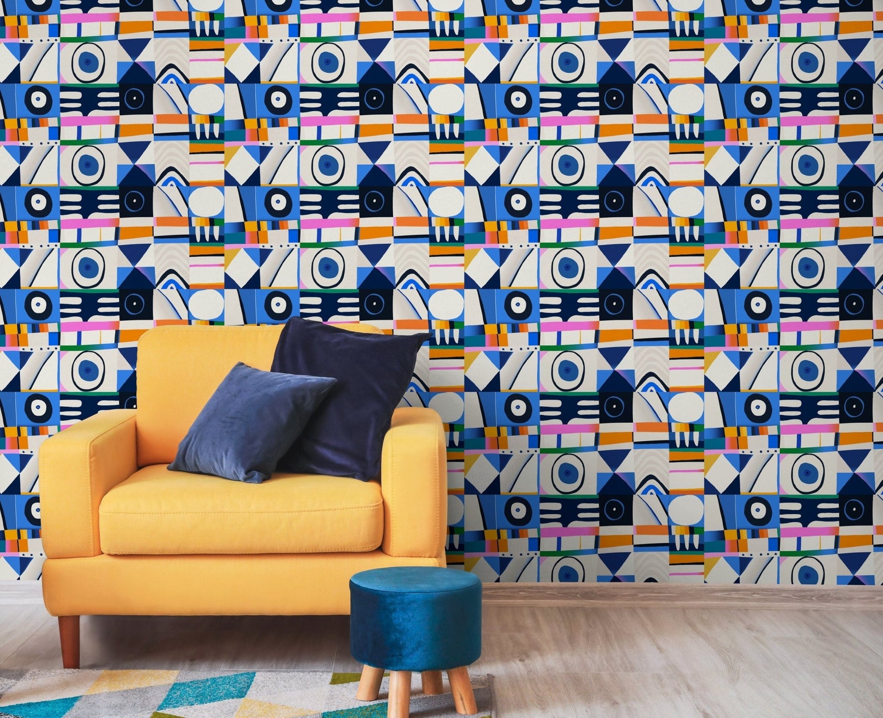 Geometric Abstract Art Wallpaper - C142 - WallTrend