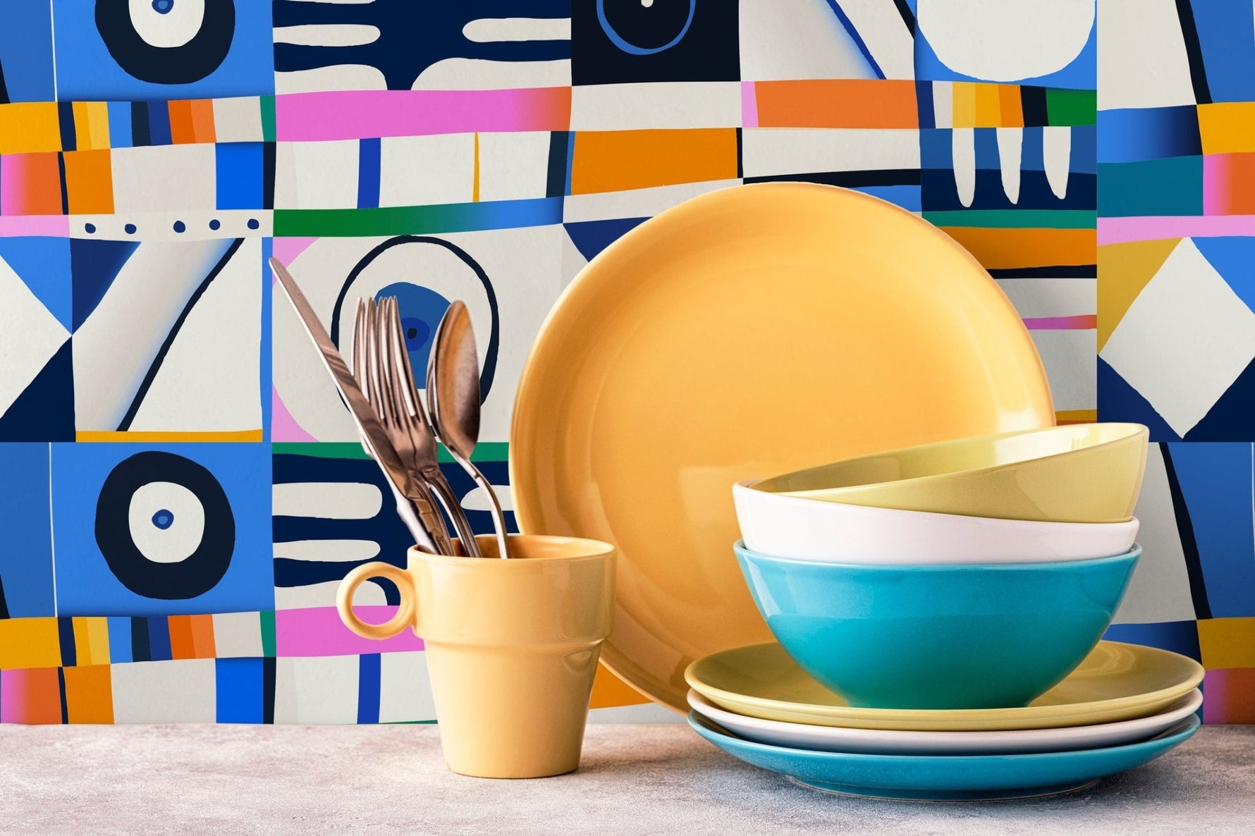 Geometric Abstract Art Wallpaper - C142 - WallTrend