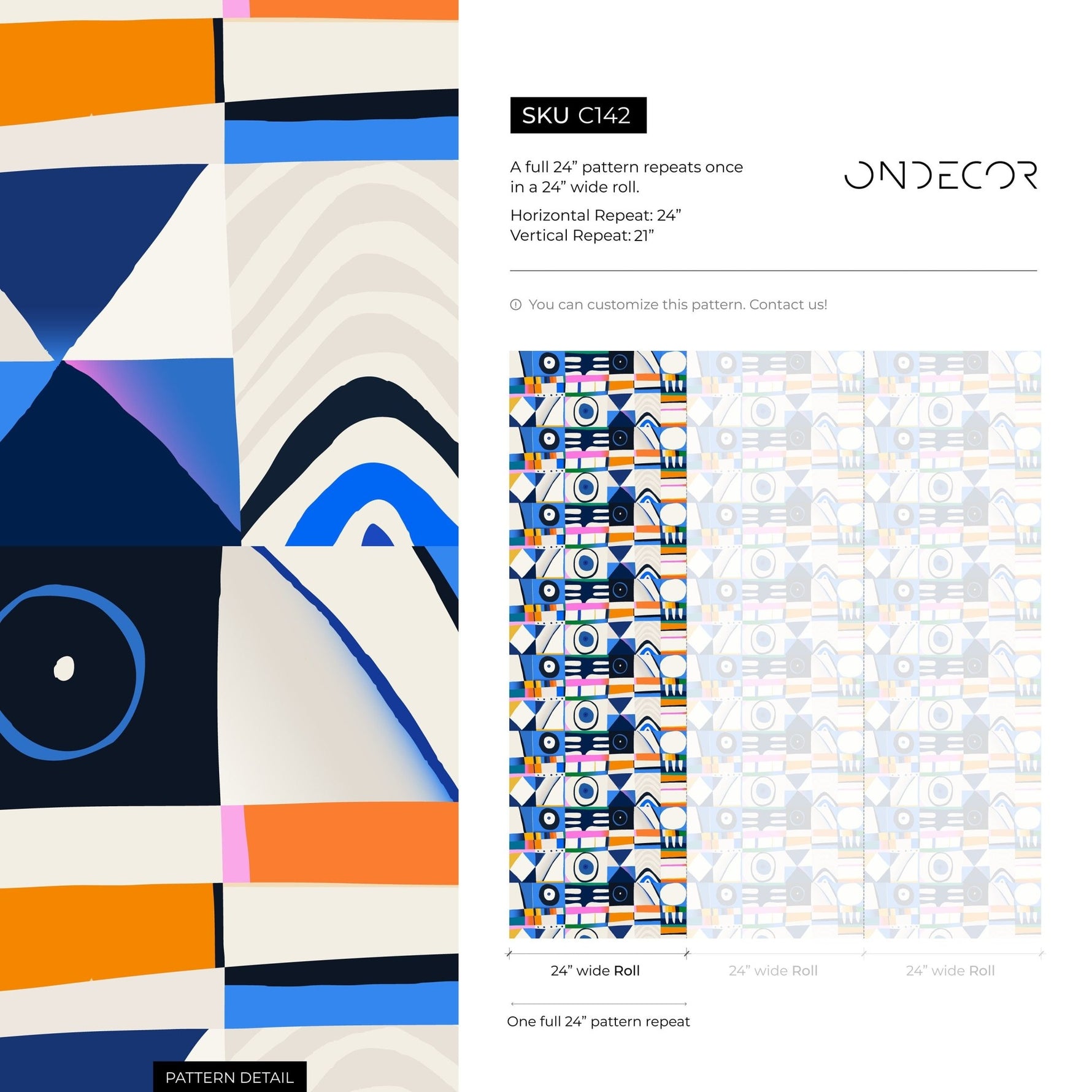 Geometric Abstract Art Wallpaper - C142 - WallTrend