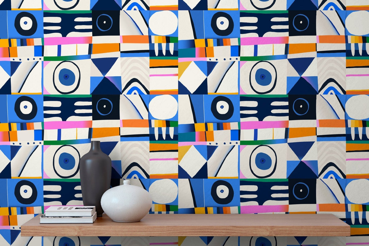Geometric Abstract Art Wallpaper - C142 - WallTrend