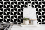 Geometric Abstract Crescent Wallpaper - B795 - WallTrend