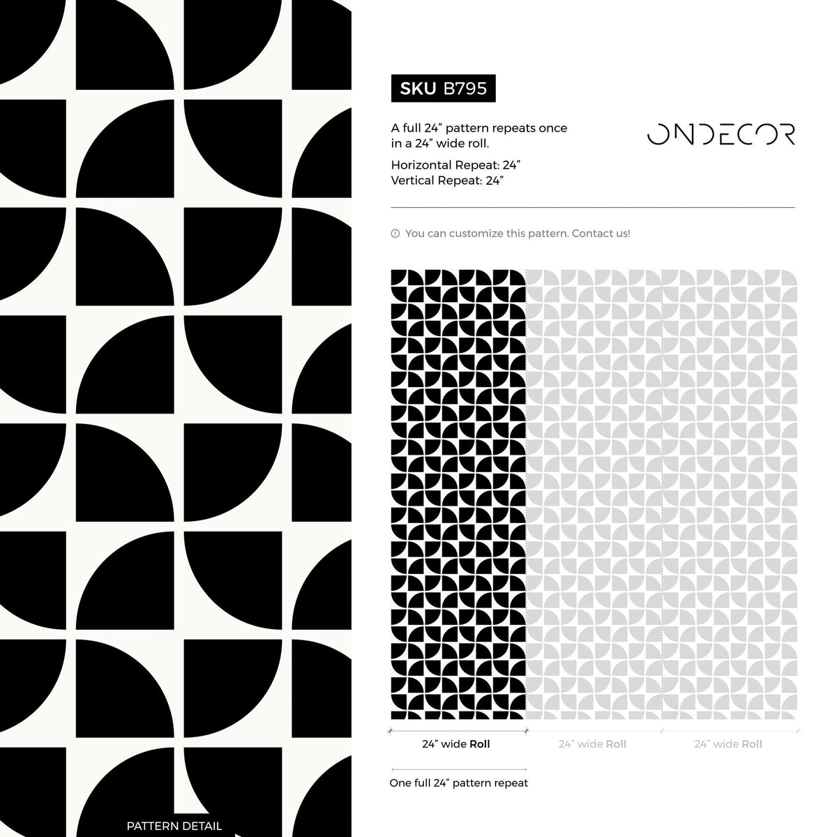 Geometric Abstract Crescent Wallpaper - B795 - WallTrend