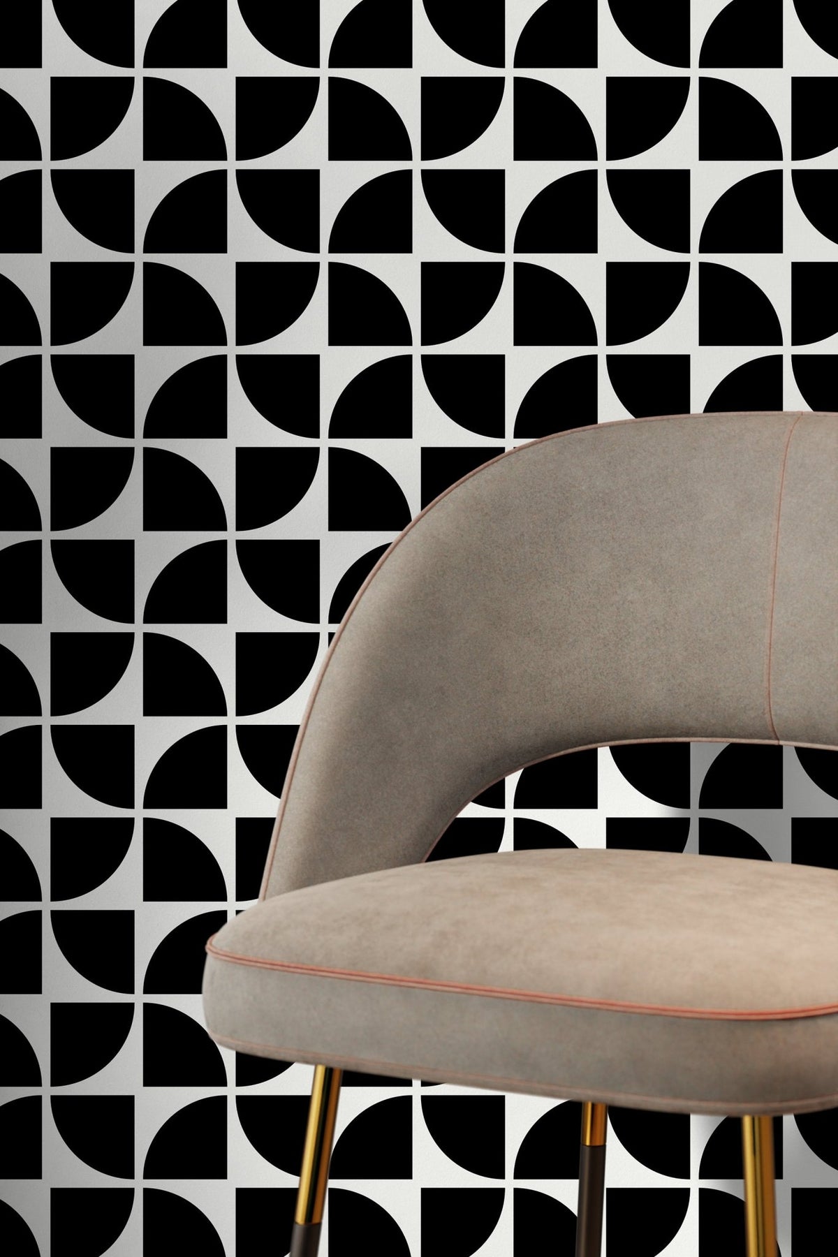 Geometric Abstract Crescent Wallpaper - B795 - WallTrend