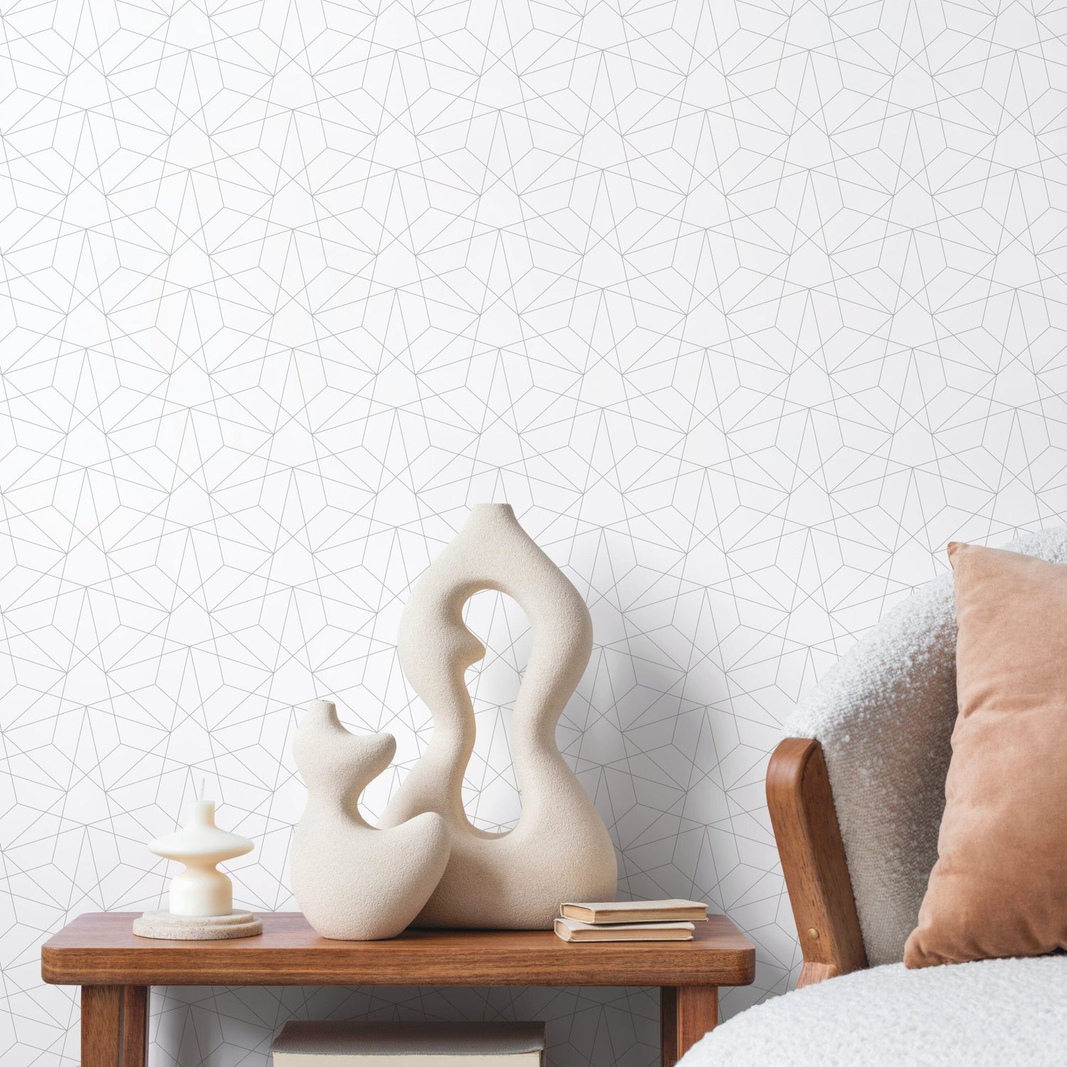 Geometric Abstract Lines Wallpaper - B279 - WallTrend