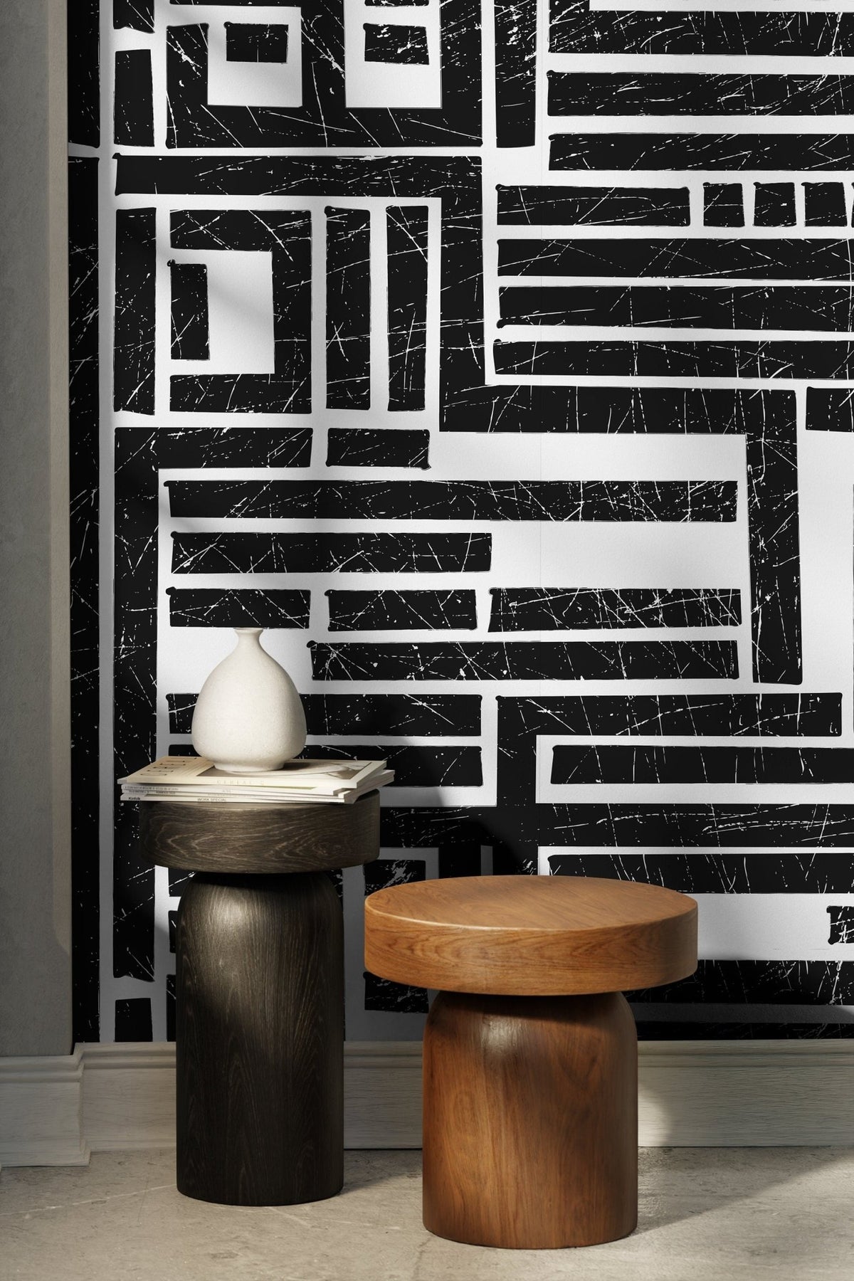 Geometric Abstract Maze Wallpaper - C511 - WallTrend