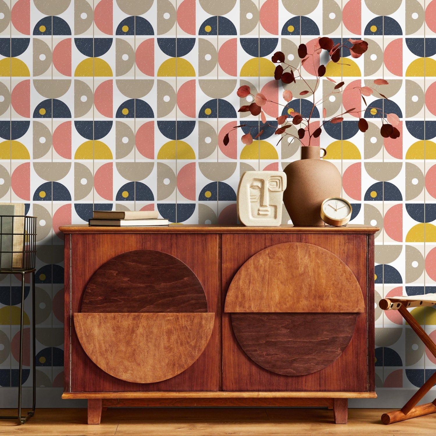 Geometric Abstract Moon Phases Wallpaper - A666 - WallTrend