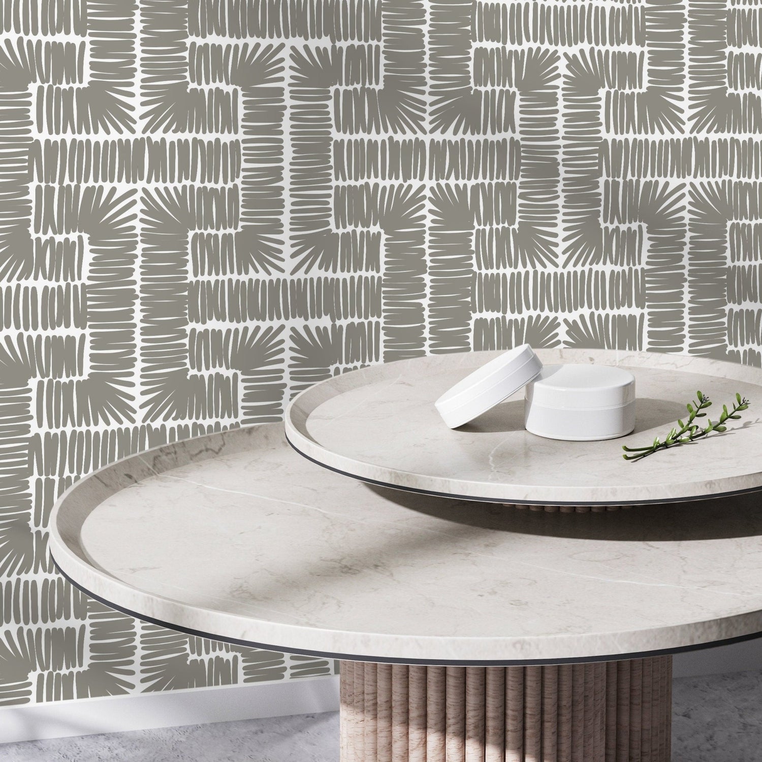 Geometric Abstract Strokes Wallpaper - D048 - WallTrend