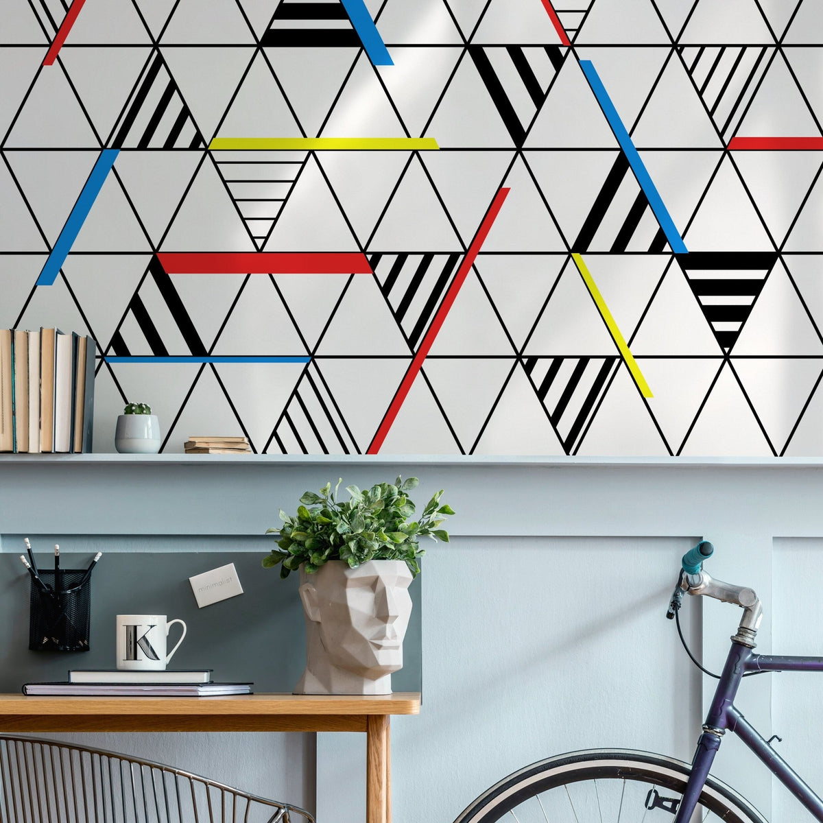 Geometric Abstract Triangles Wallpaper - A894 - WallTrend