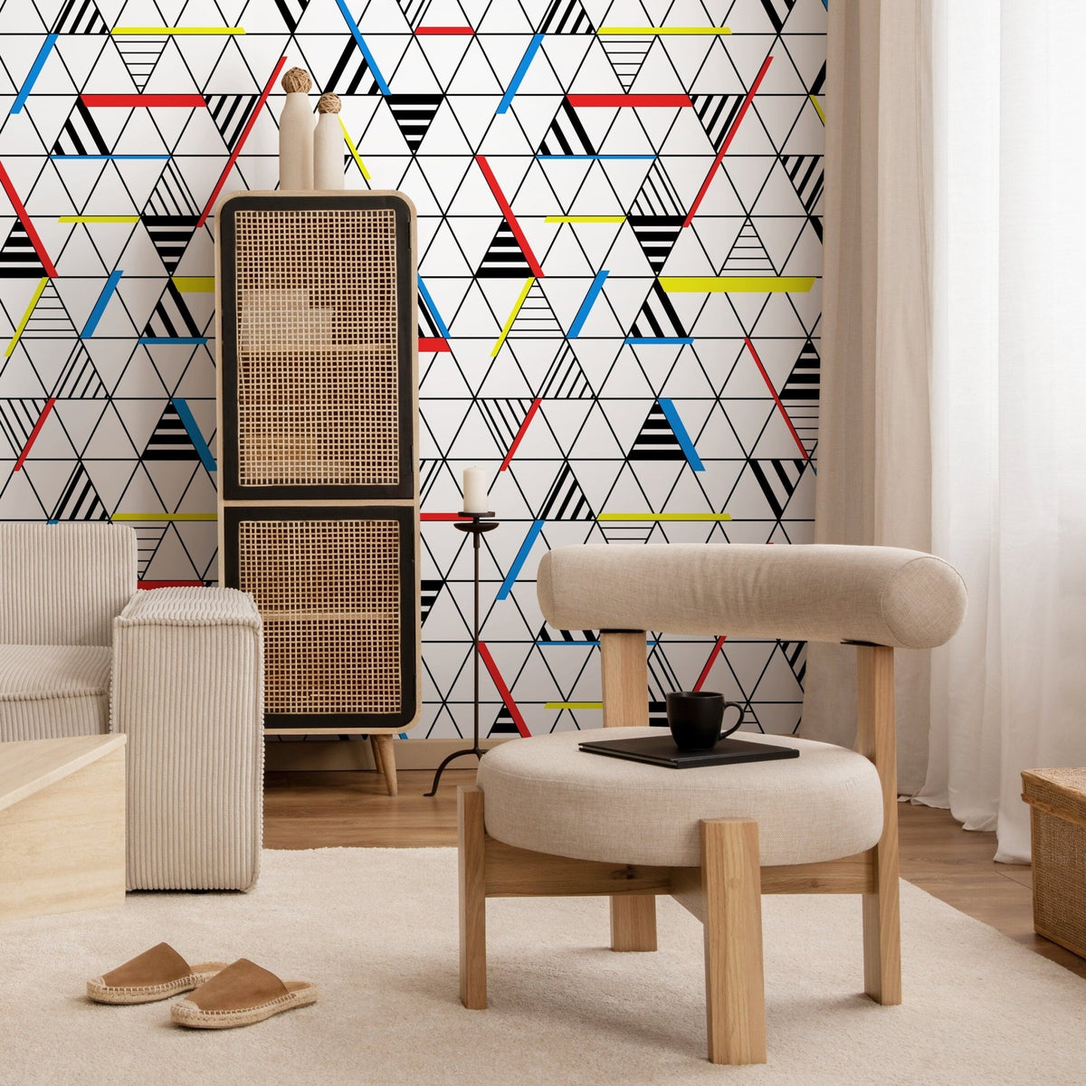 Geometric Abstract Triangles Wallpaper - A894 - WallTrend