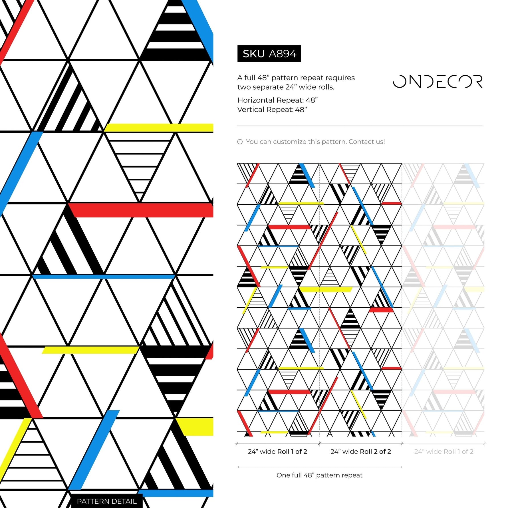 Geometric Abstract Triangles Wallpaper - A894 - WallTrend