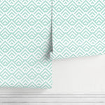 Geometric Aquamarine Maze Wallpaper - A108 - WallTrend