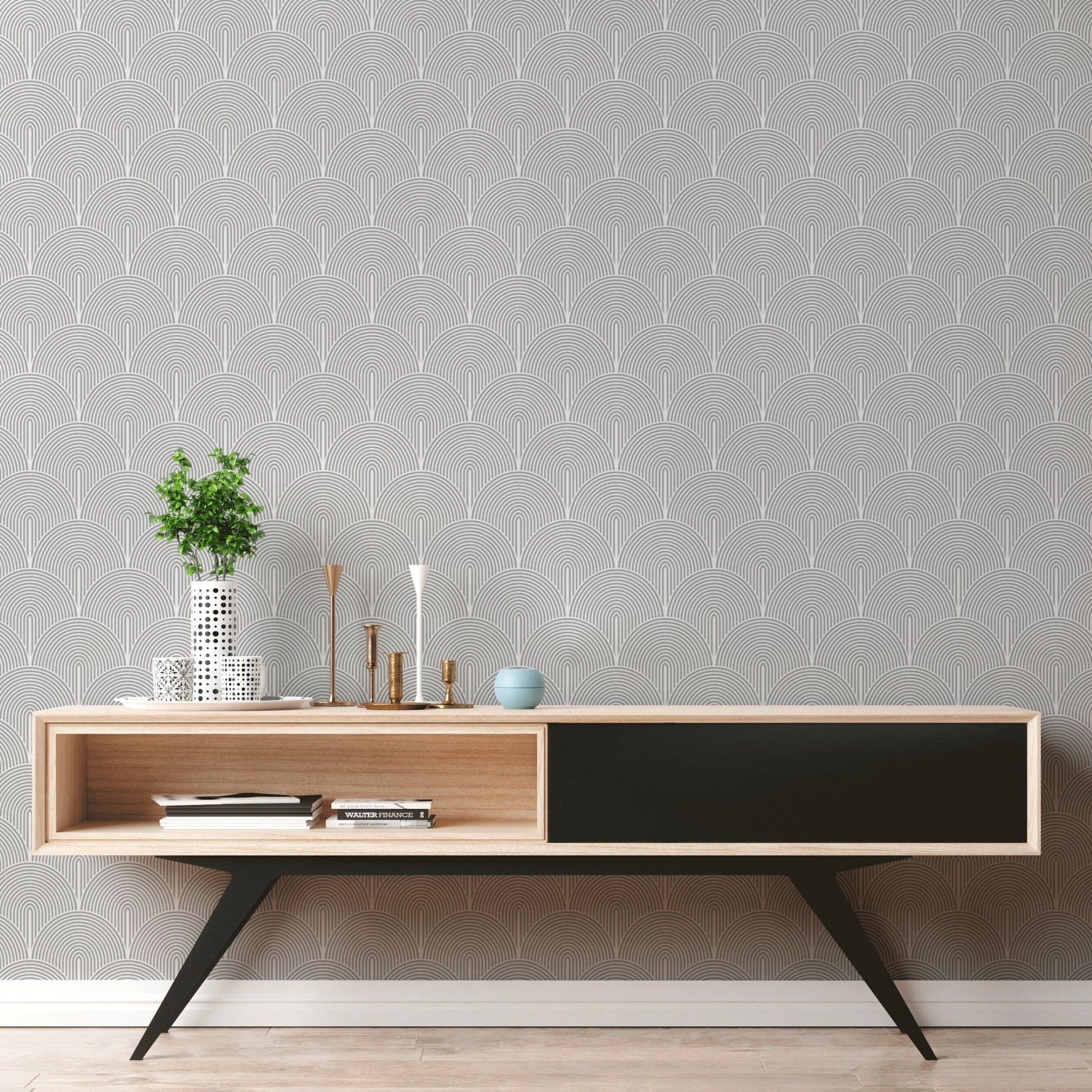 Geometric Arcs Wallpaper - B063 - WallTrend