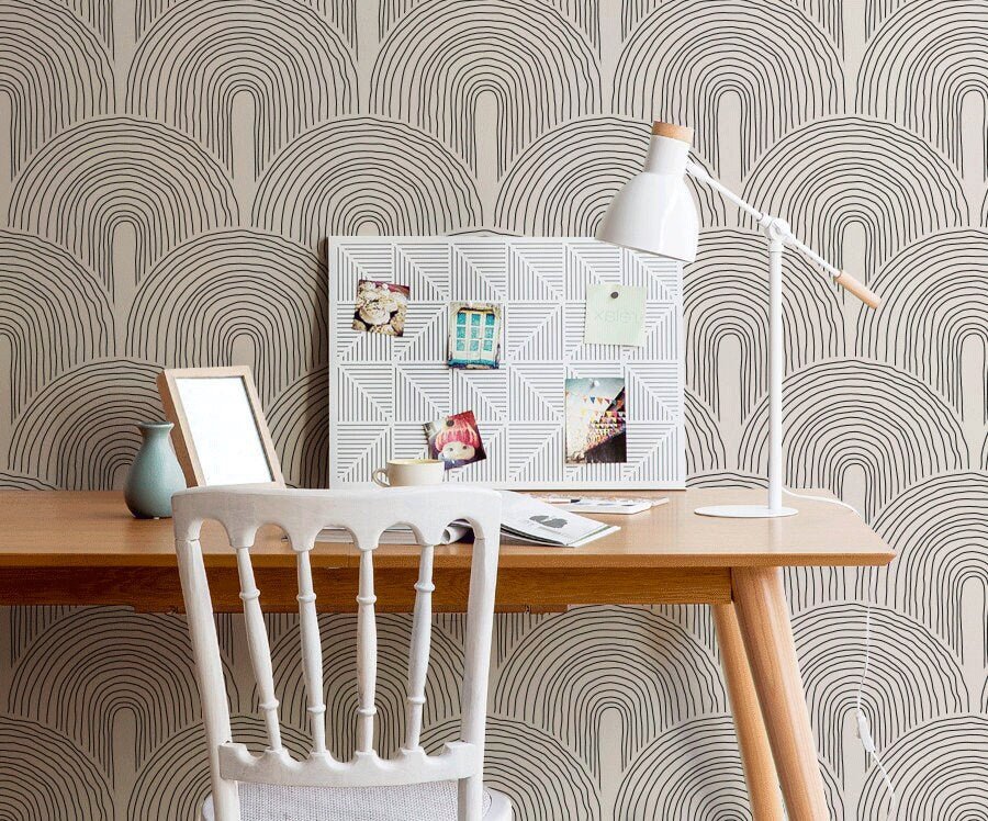 Geometric Arcs Wallpaper - B627 - WallTrend