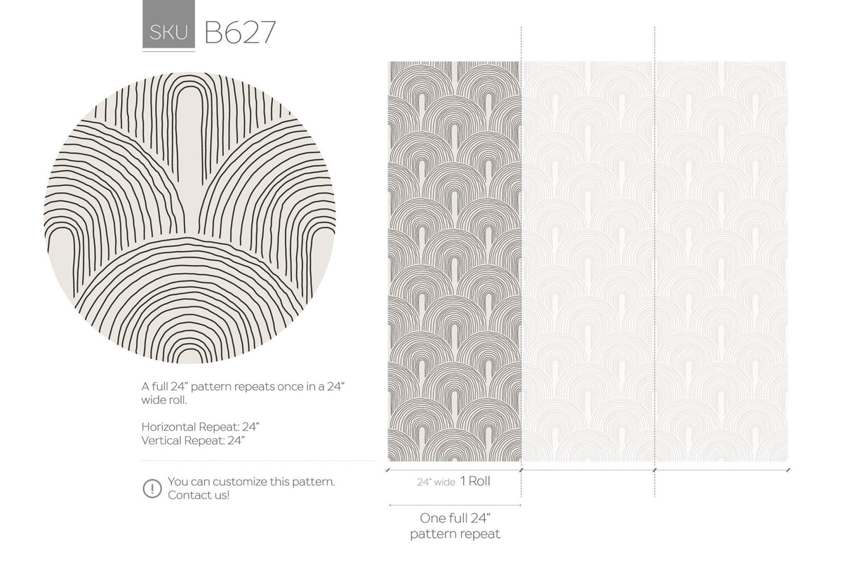 Geometric Arcs Wallpaper - B627 - WallTrend