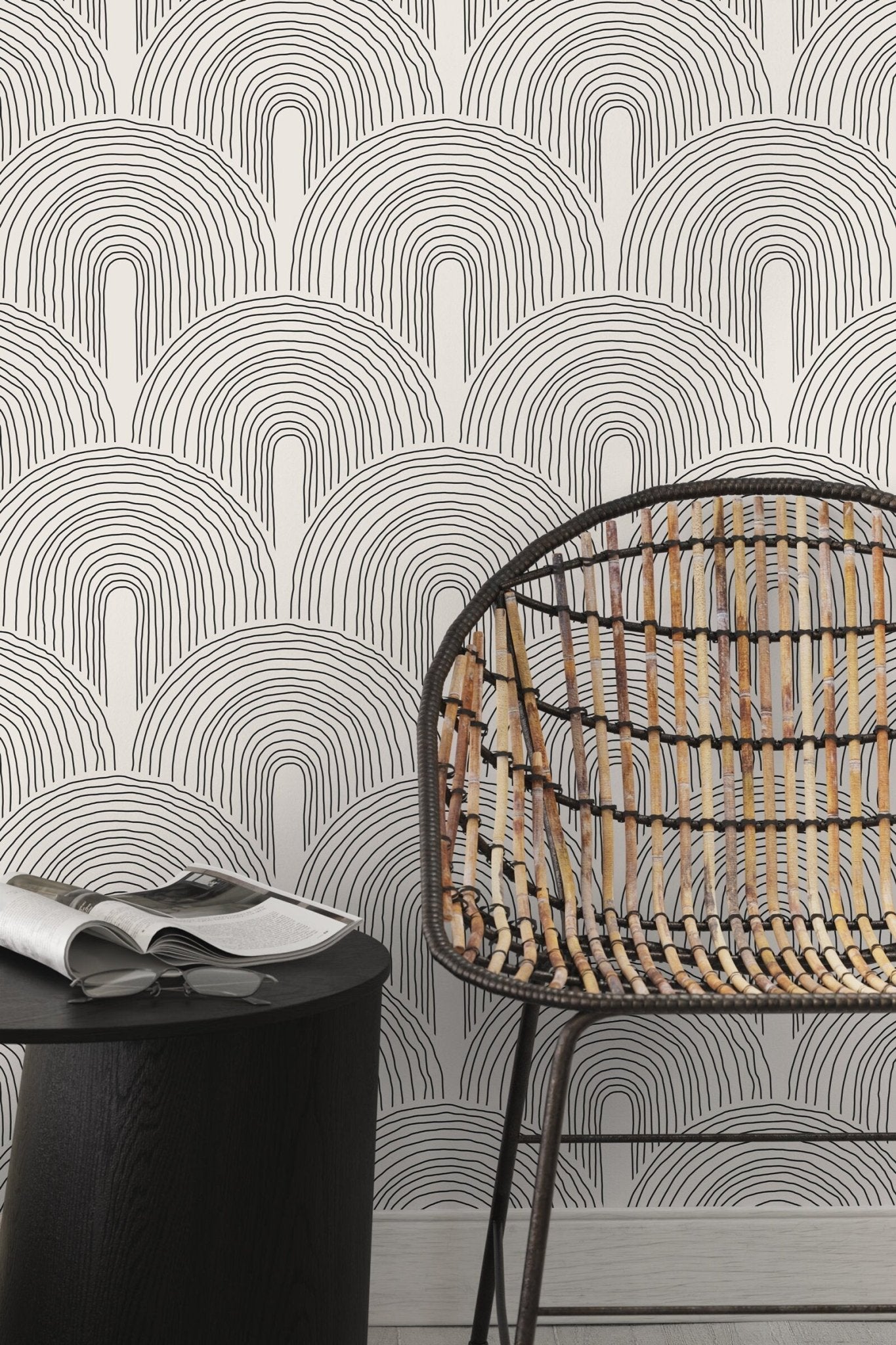 Geometric Arcs Wallpaper - B627 - WallTrend