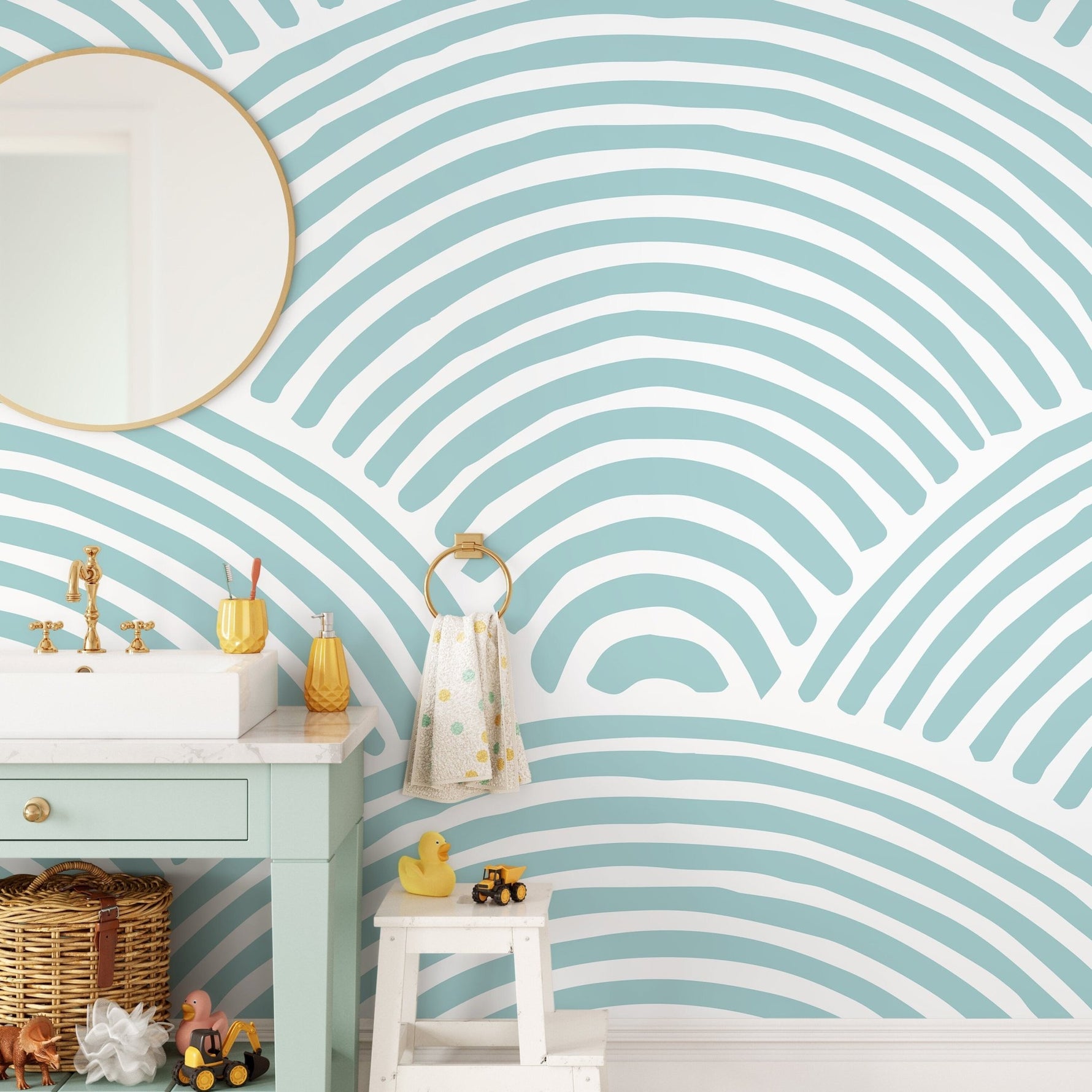 Geometric Arcs Wallpaper - C030 - WallTrend